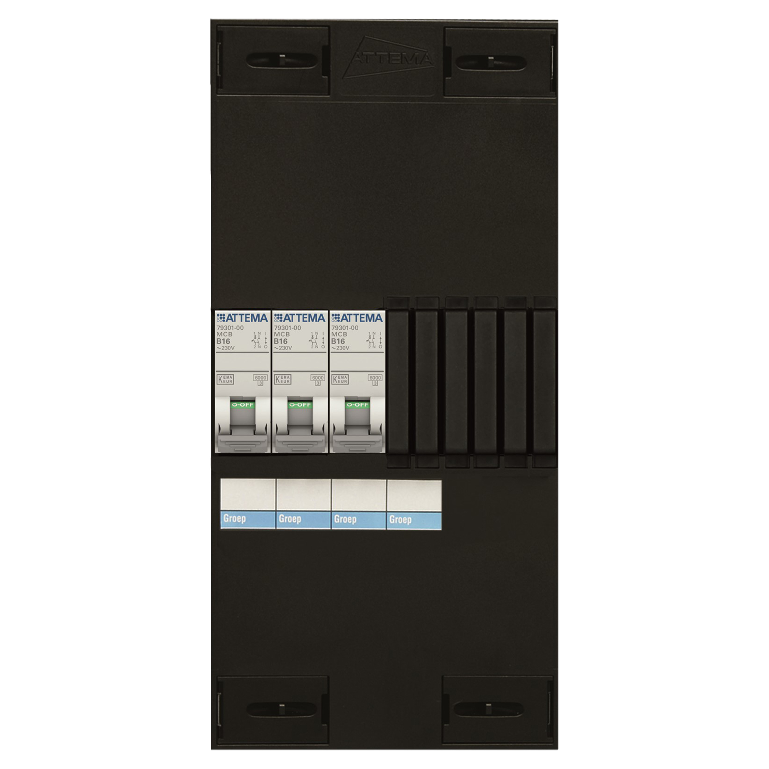 01.379.27 Attema XL uitbreiding 3 groepen - 16A - B-karakteristiek  220 x 115 x 90 mm