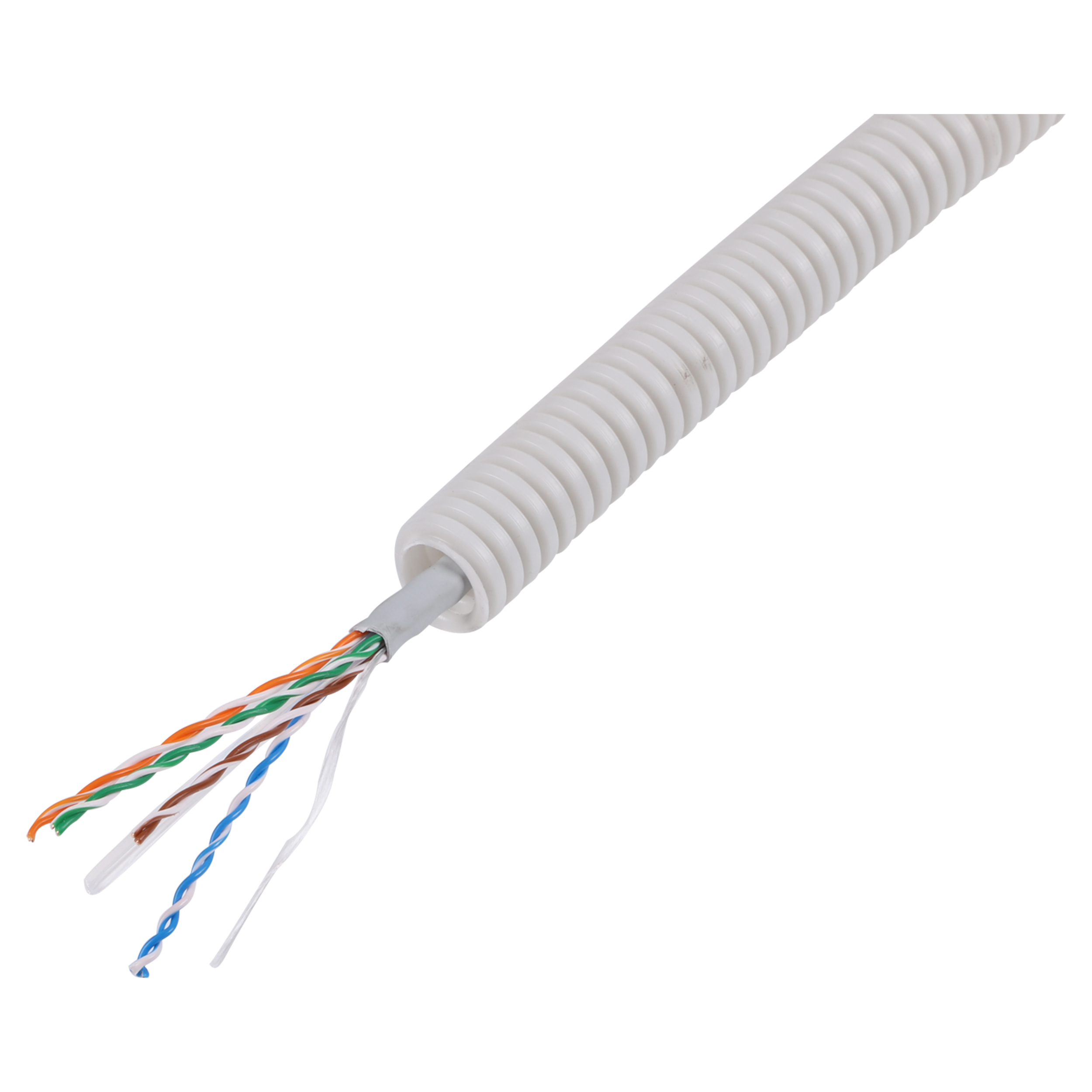 01.474.91 Q-Link  installatiebuis flexibel - met UTP CAT6 kabel - Ø5/8 - 25 m - grijs