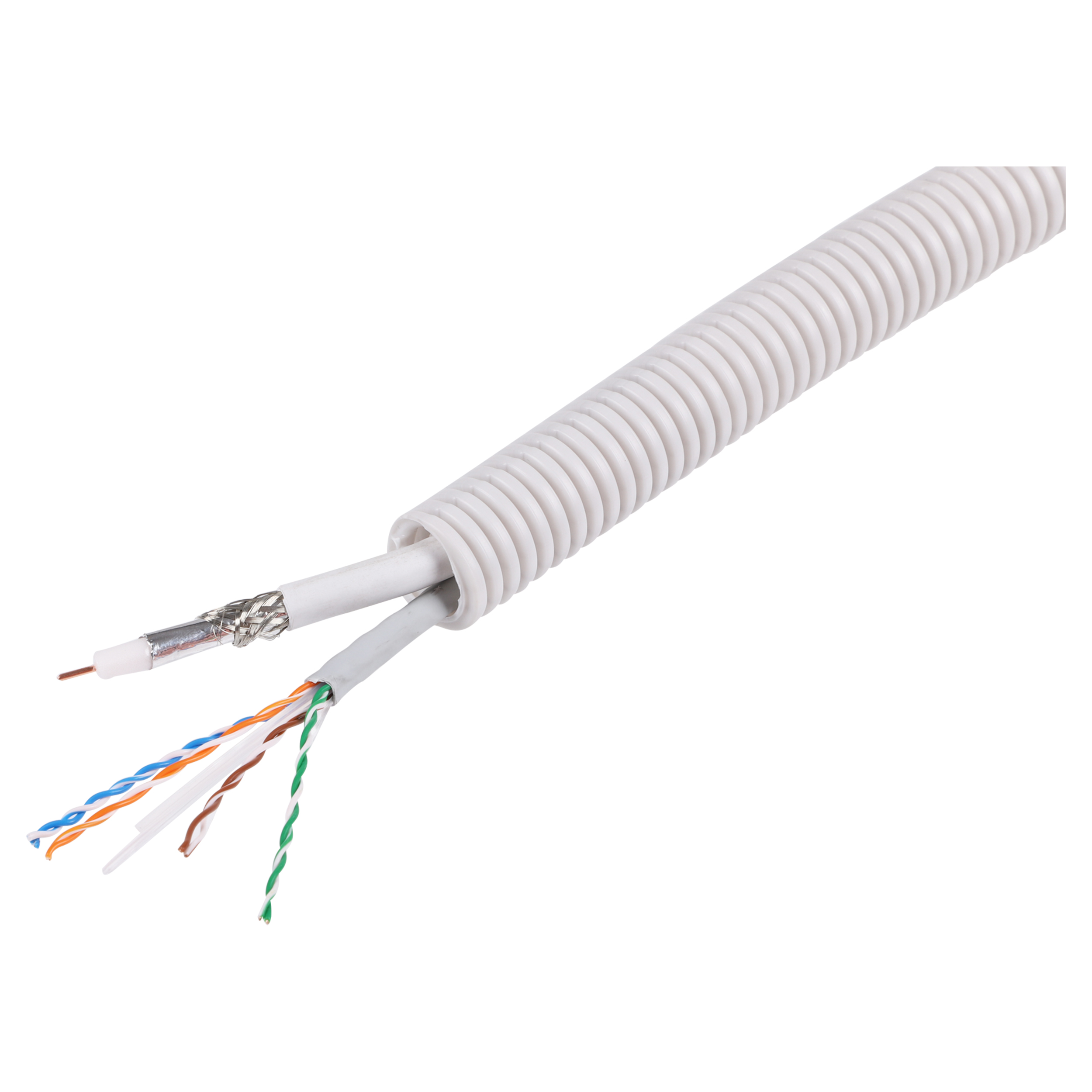 01.474.97 Q-Link  installatiebuis flexibel - met UTP CAT6/COAX kabel - Ø3/4 - 25 m - grijs