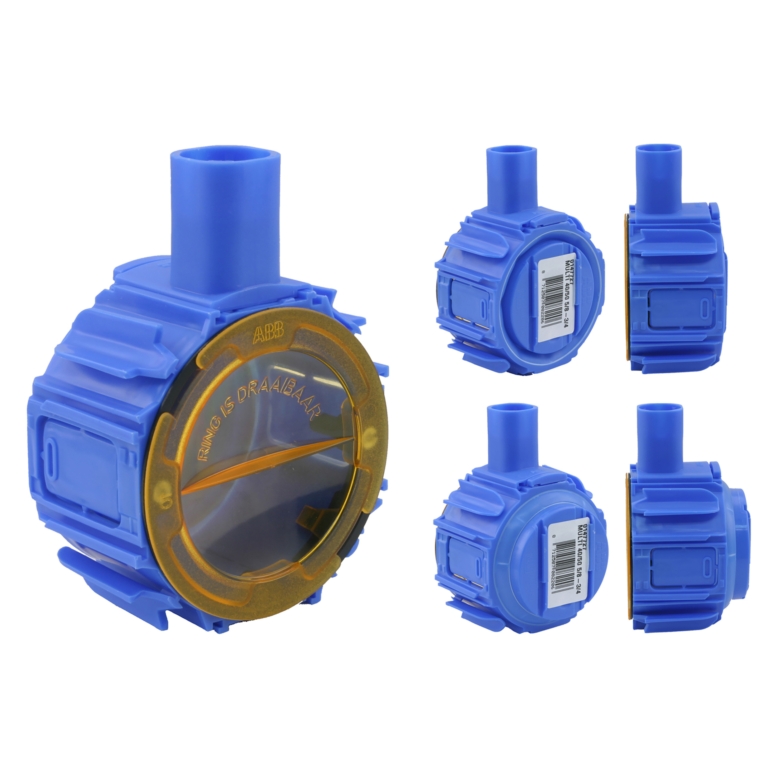 01.477.27 Haf  inbouwdoos multi - MD4050 blauw Ø5/8 - Ø3/4