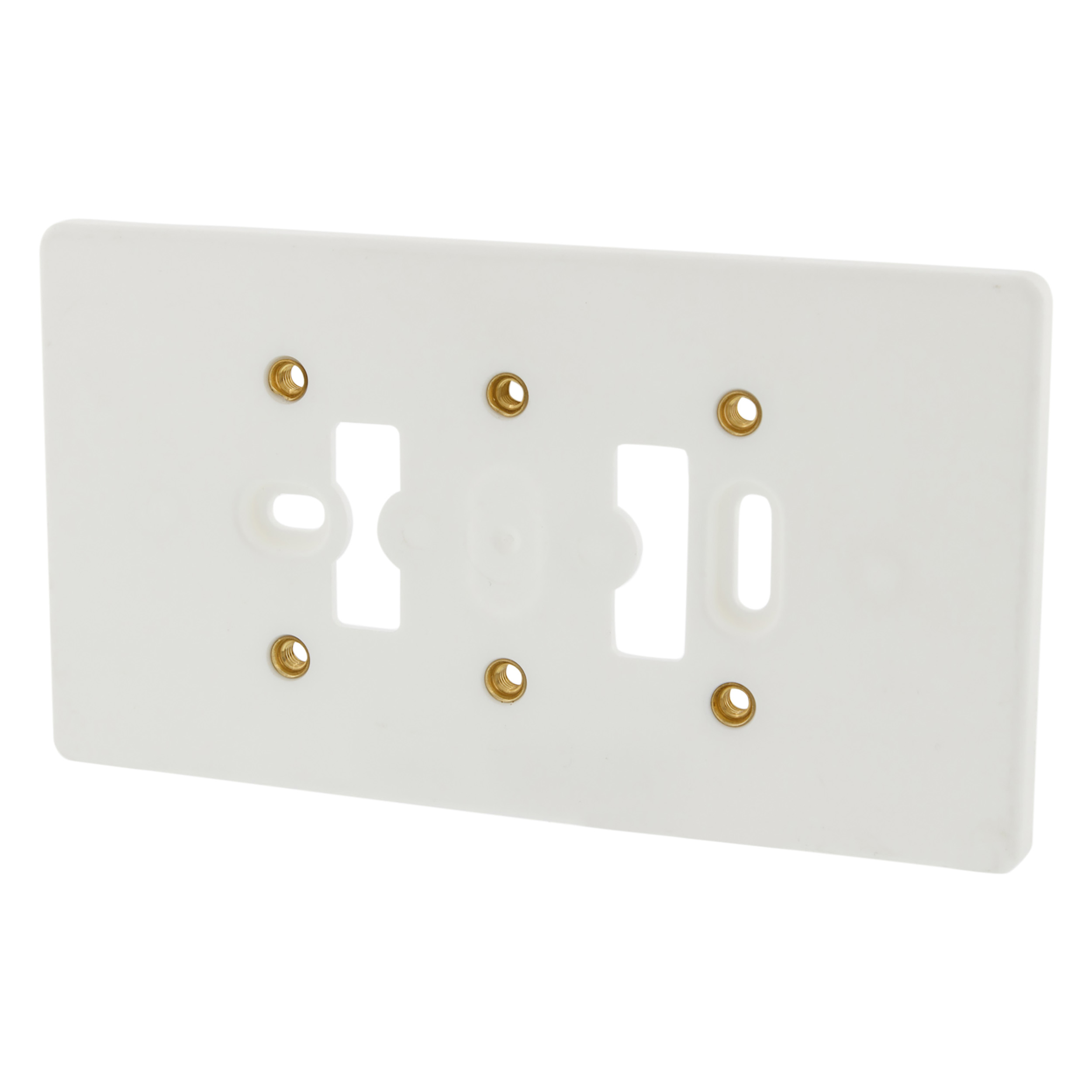 01.477.99 Attema  montageplaat dubbel - met felsmoer - M4 polarwit 