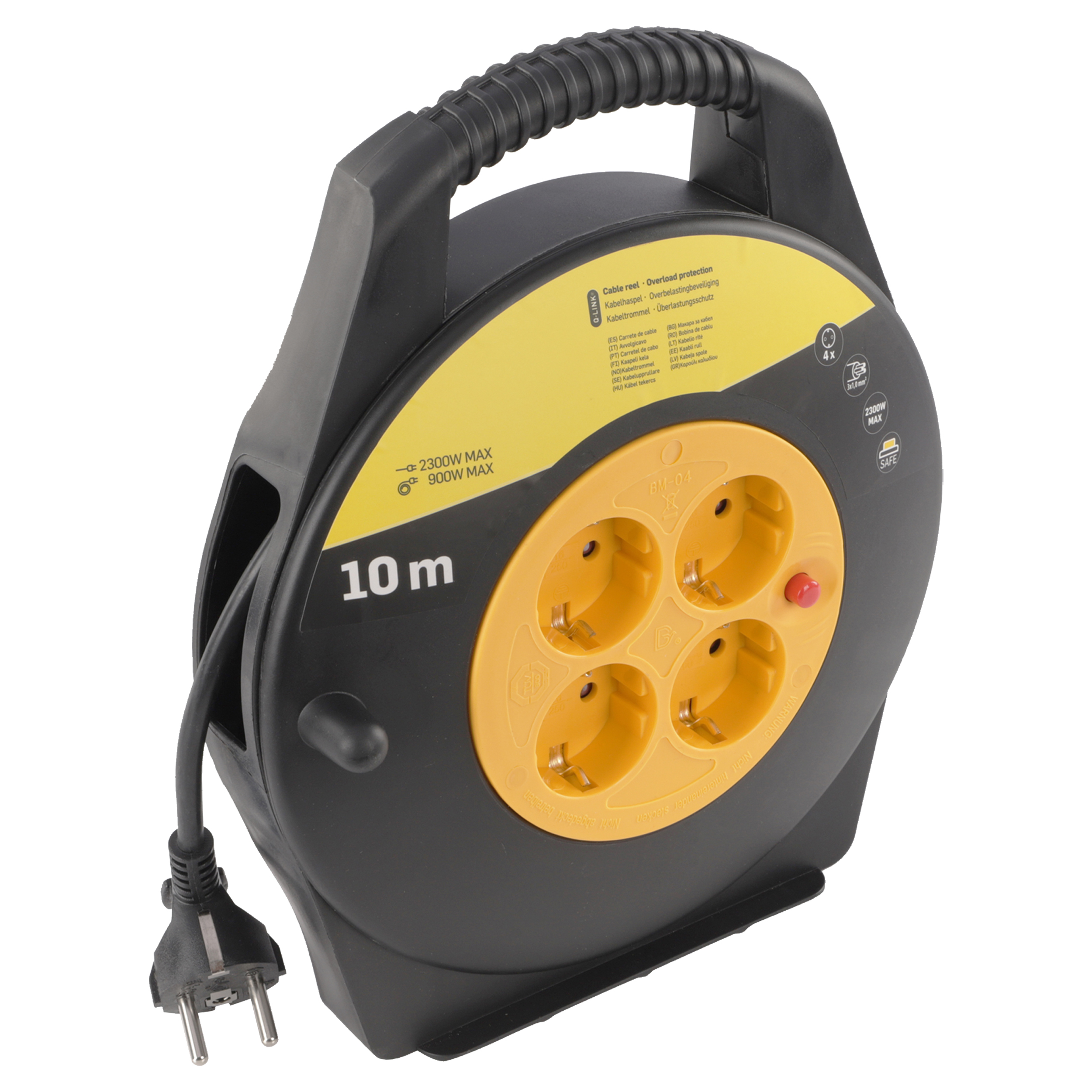01.790.80 Q-Link  kabelbox klus - randaarde - H05VVF zwart/geel 3 x 1.0 mm², 10 m