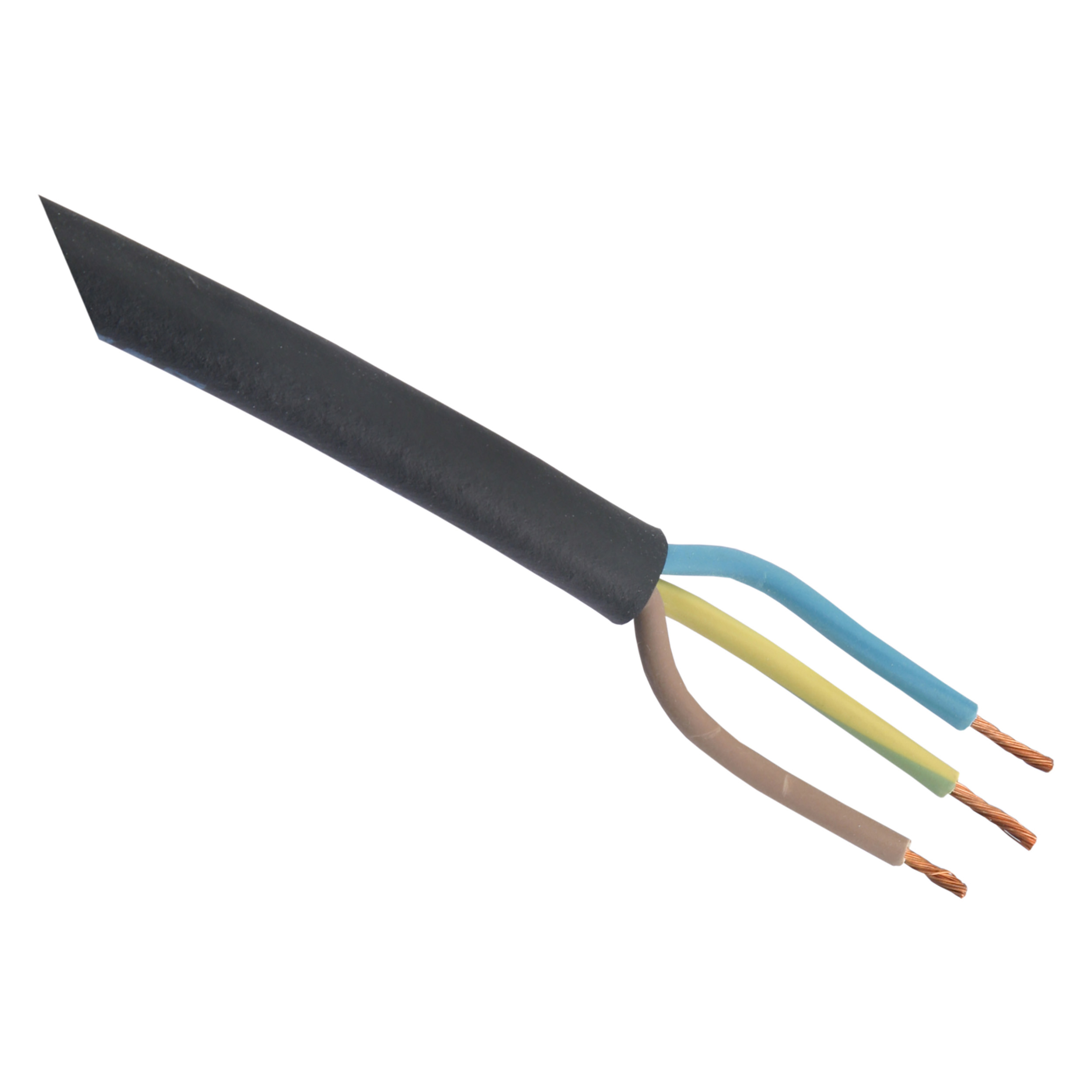 03.006.68   rubber kabel glad - 3 x 2.5 mm², 10 m - zwart