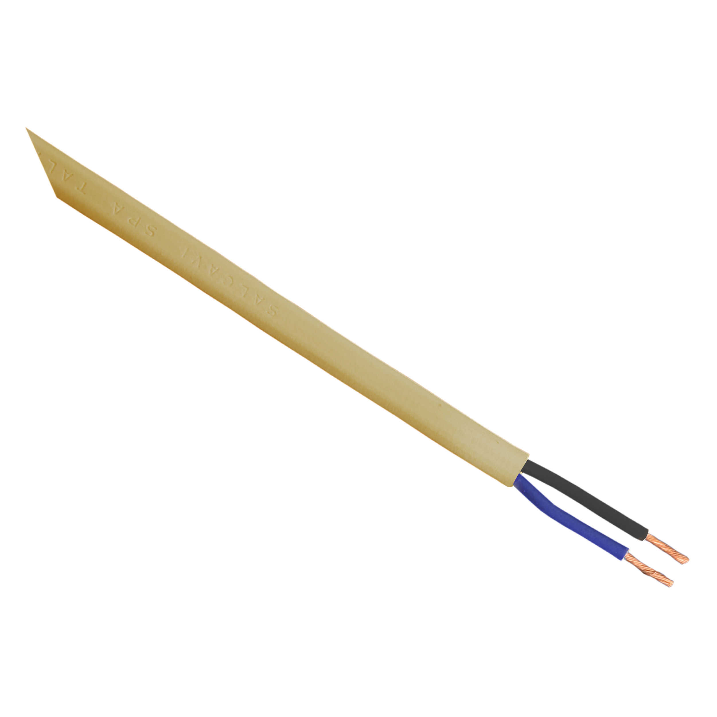 03.030.34   huishoudsnoer plat - belastbaar tot 1200W goud 2 x 0.75 mm², 10 m
