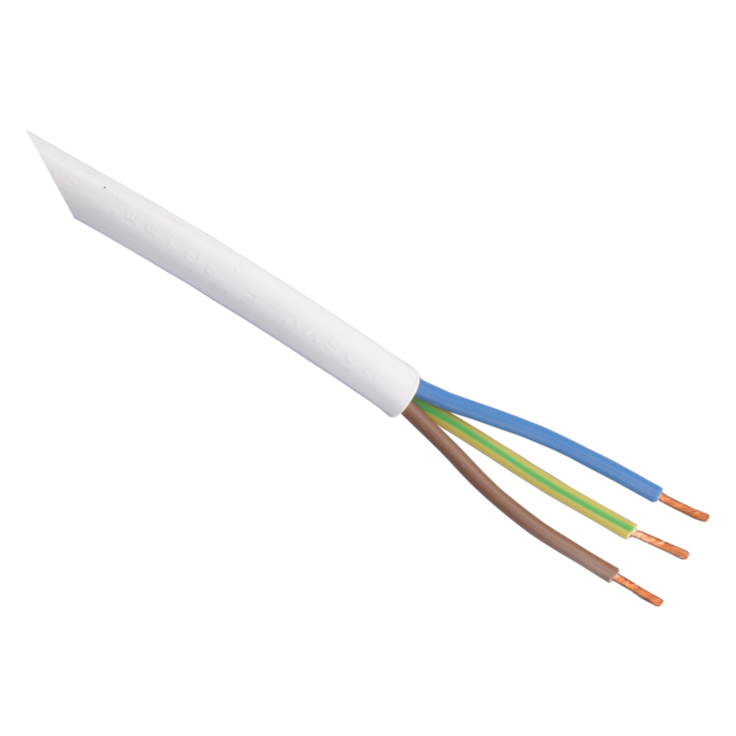 03.030.87   huishoudsnoer VMVS - belastbaar tot 1200W wit 3 x 0.75 mm², 20 m