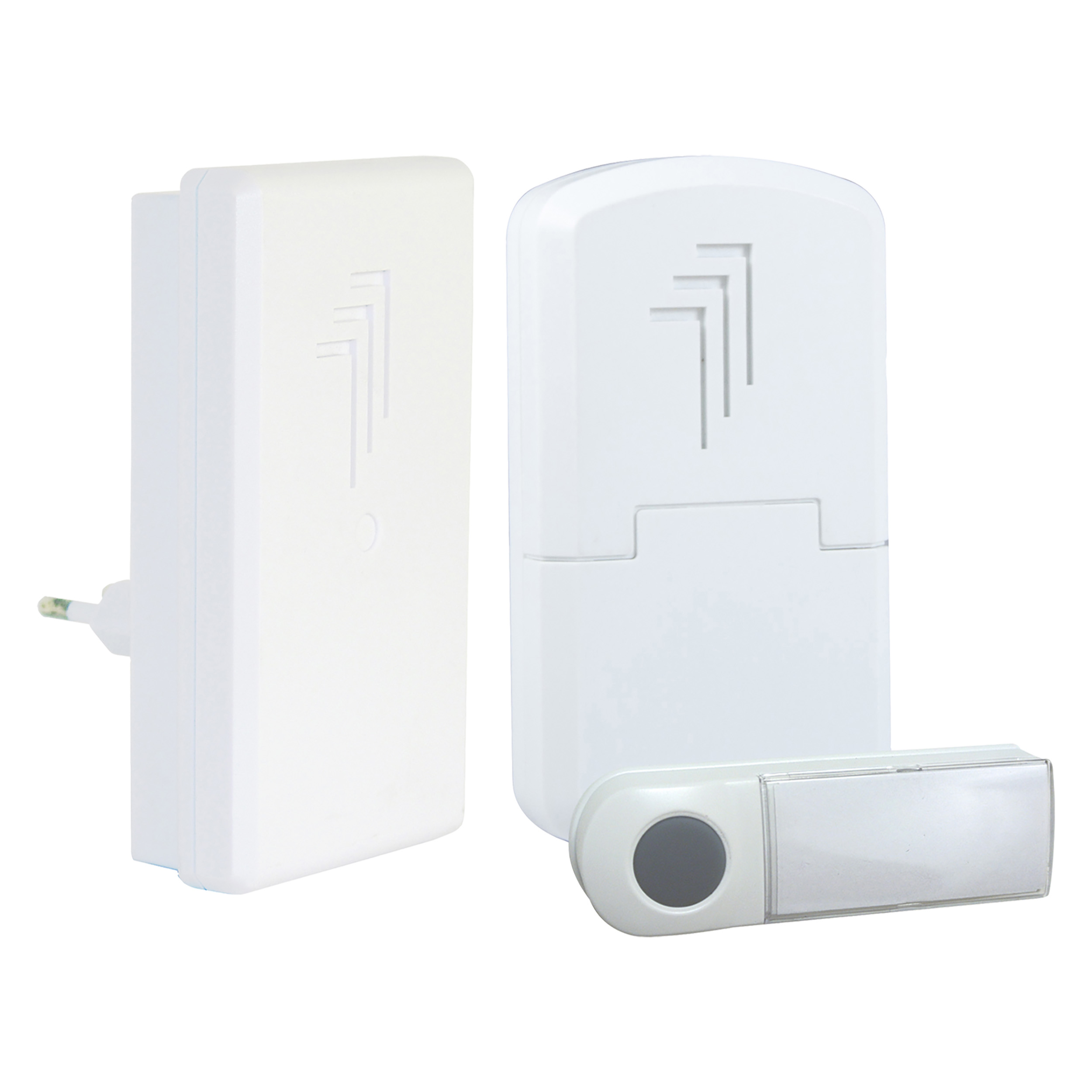 10.007.68 Byron  gong type DB431E - plugin - draadloos - draagbaar - 50 m wit 