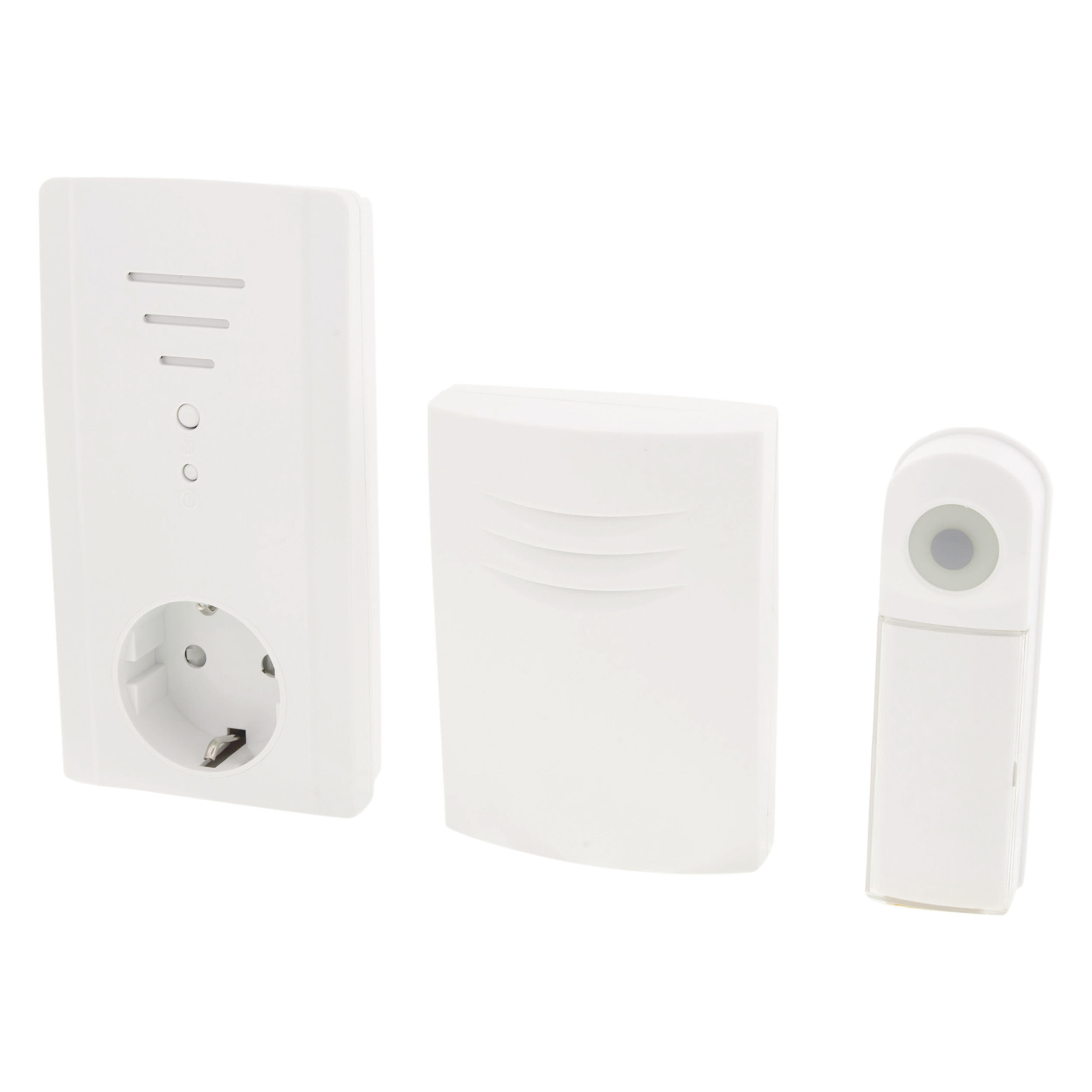 10.007.75 Byron  gong type B432E - plugin - draadloos - draagbaar - 75 m wit 