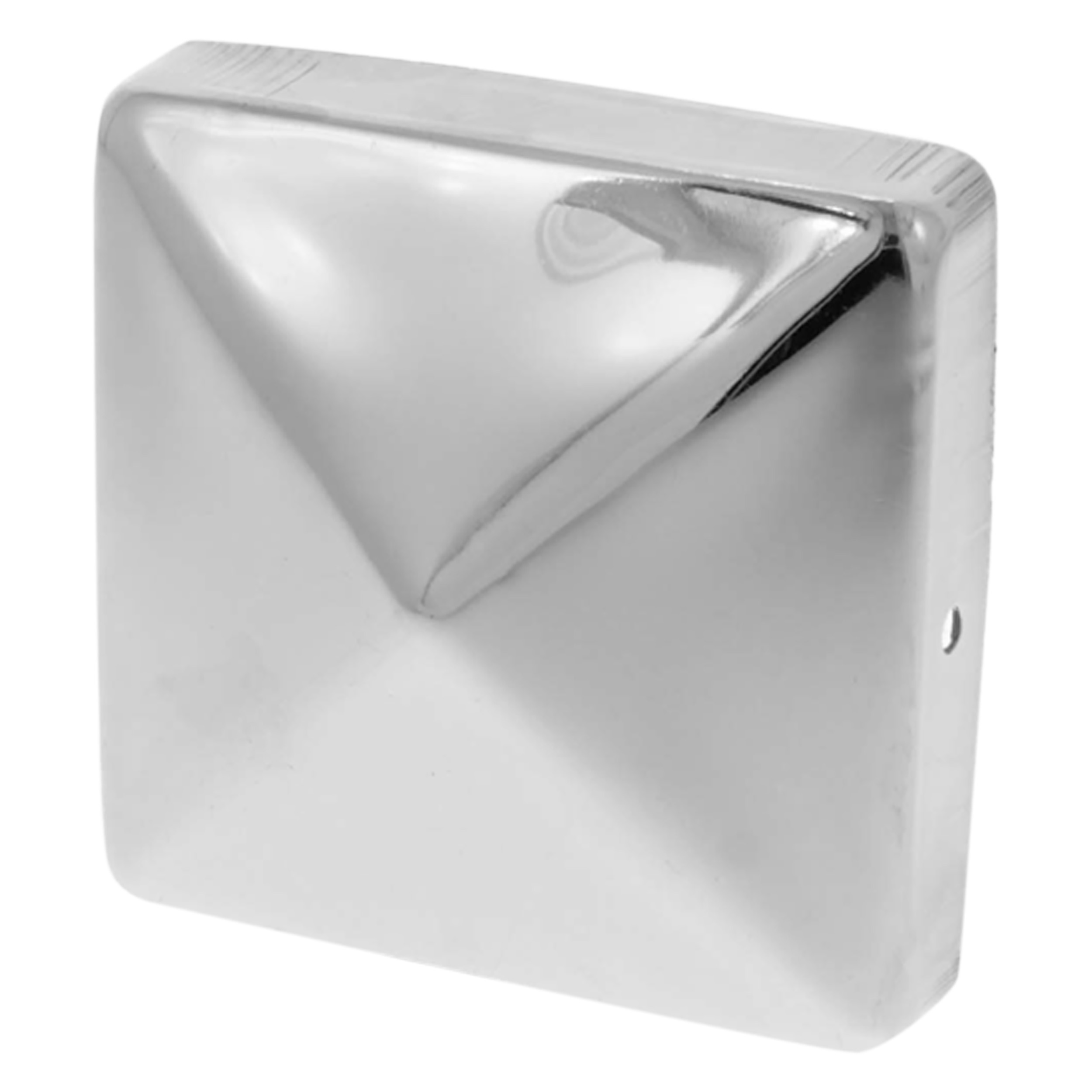 10.716.90 Starx  paalkapje met punt - vlak - RVS  7 x 7 cm
