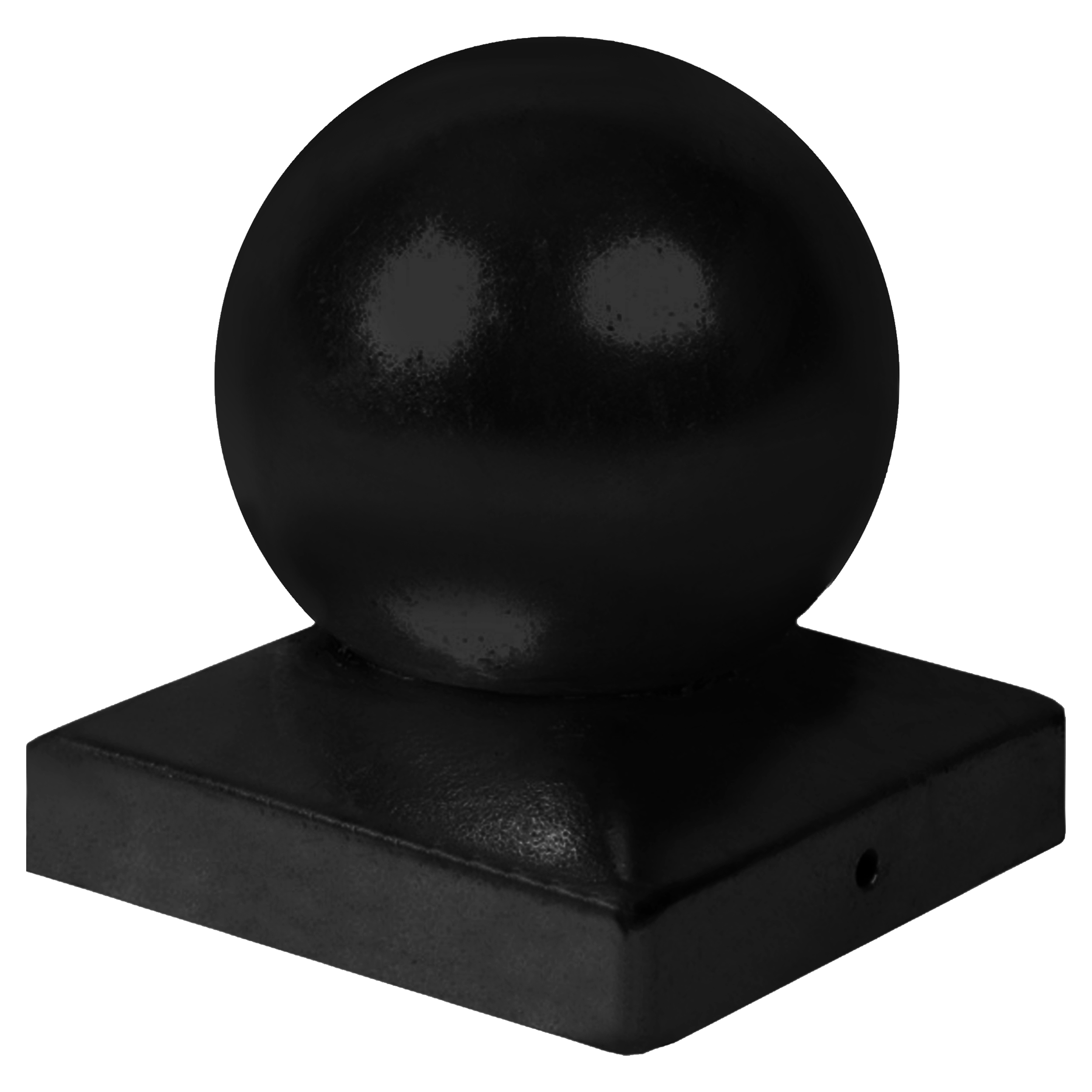 Paalkapje met bol - 7 x 7 cm - zwart