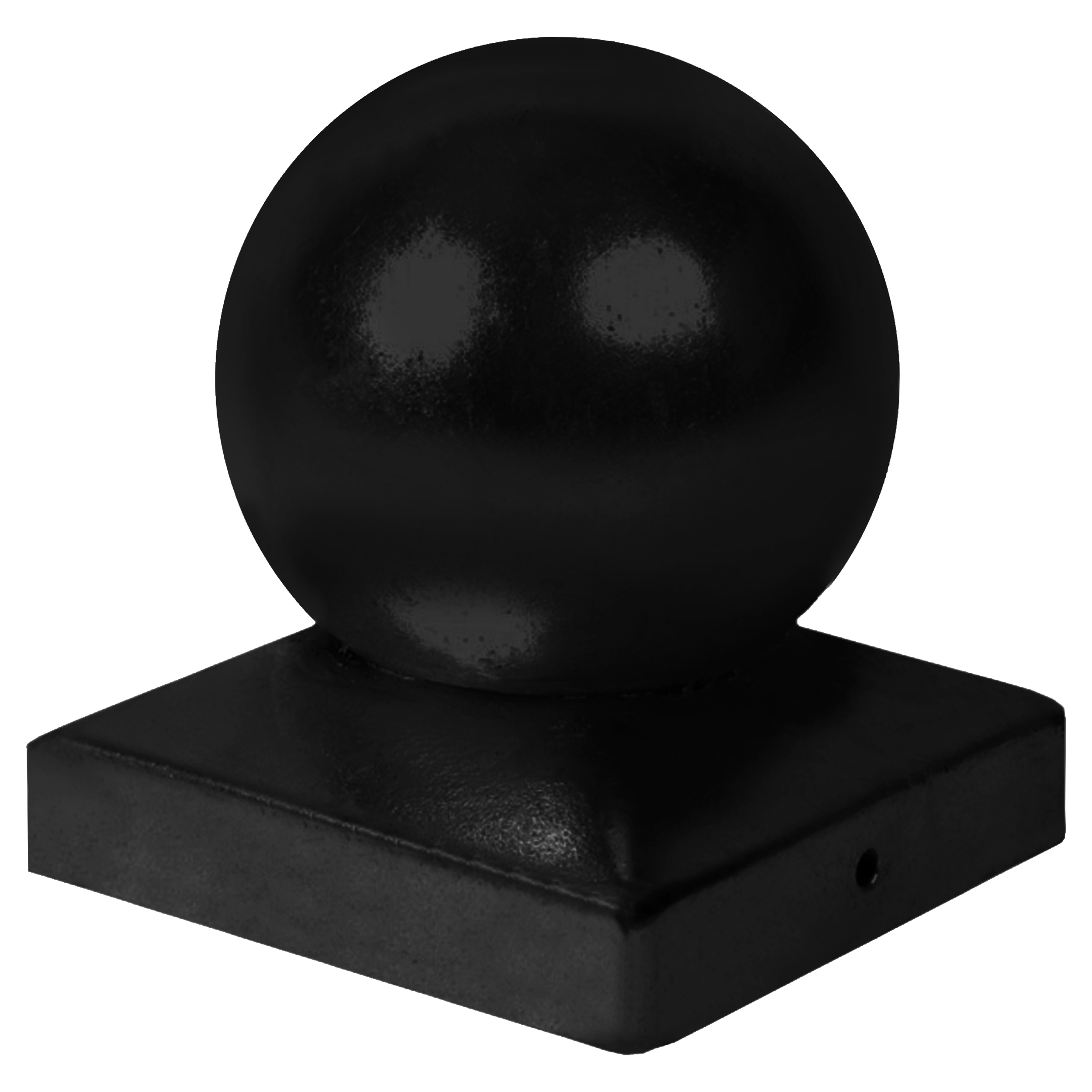 10.716.96 Starx  paalkapje met bol zwart 9 x 9 cm