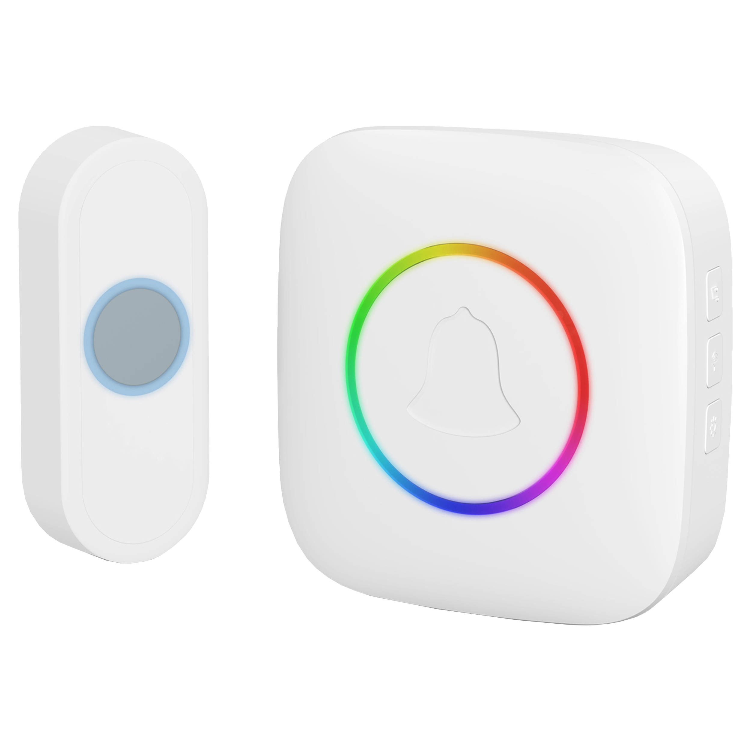 10.800.06 Q-Link  gong battery operated - met beldrukker - RGB licht wit 