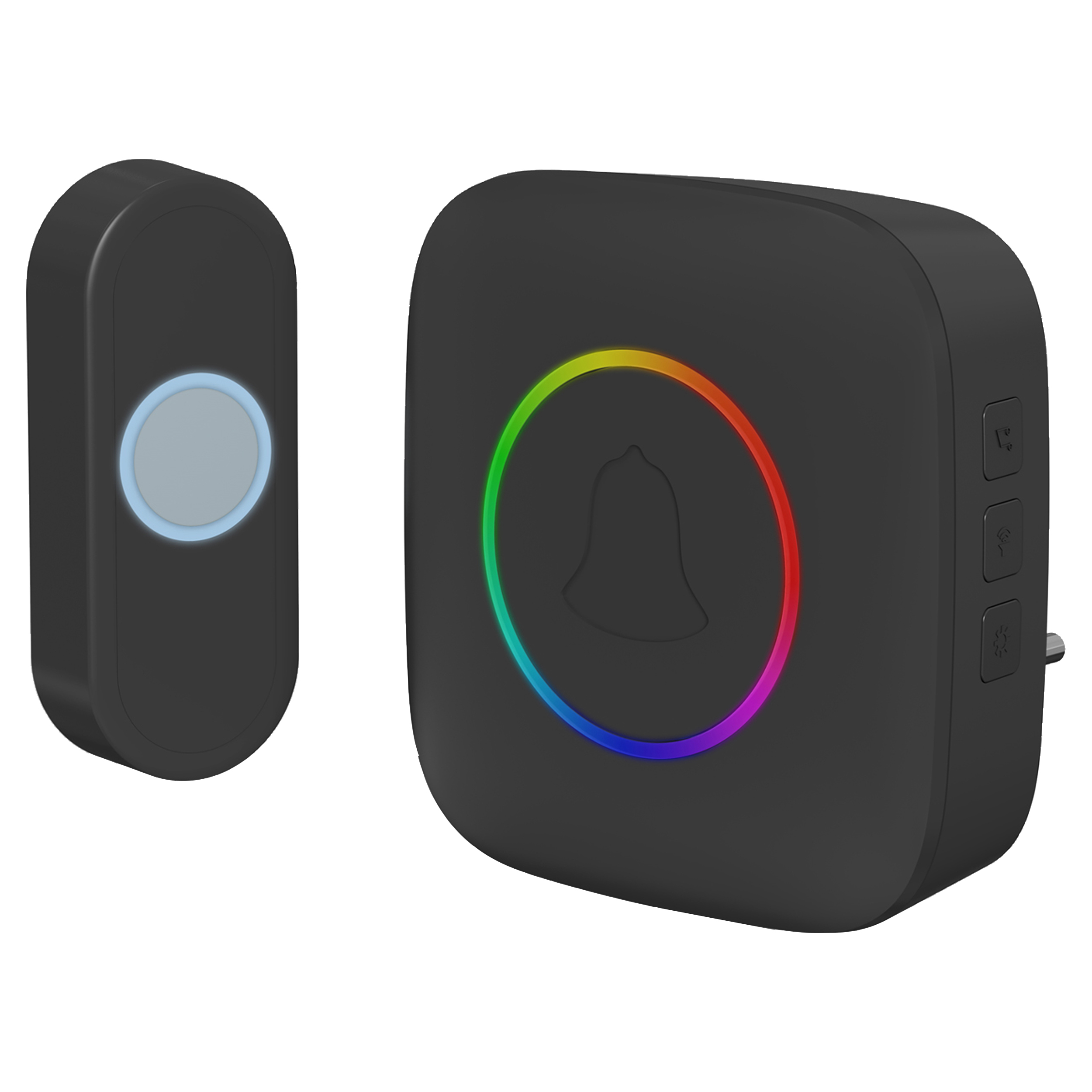 10.800.17 Q-Link  gong plugin - met beldrukker - RGB licht zwart 