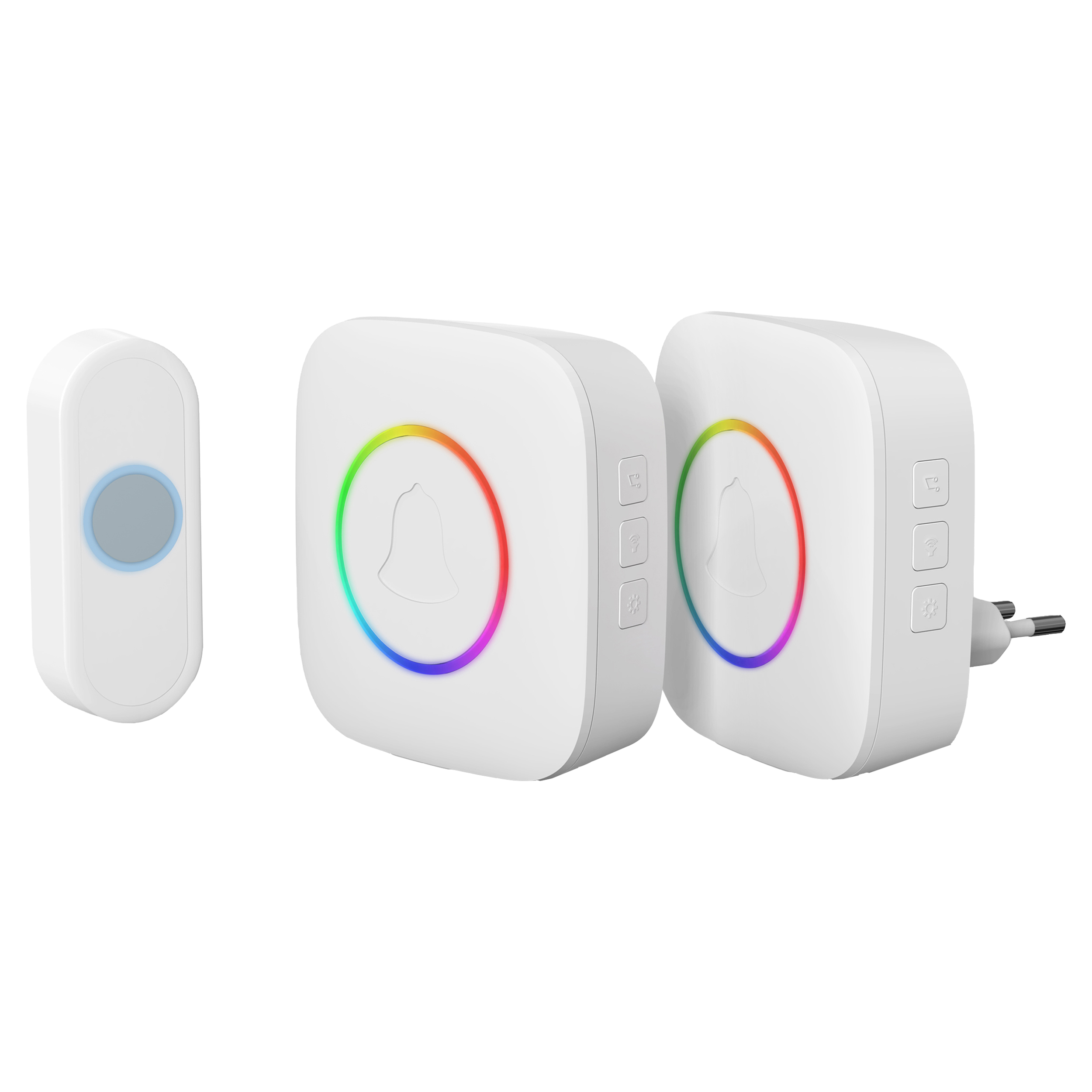 10.800.86 Q-Link  gong set - batterij/plug-in - met beldrukker - RGB wit 