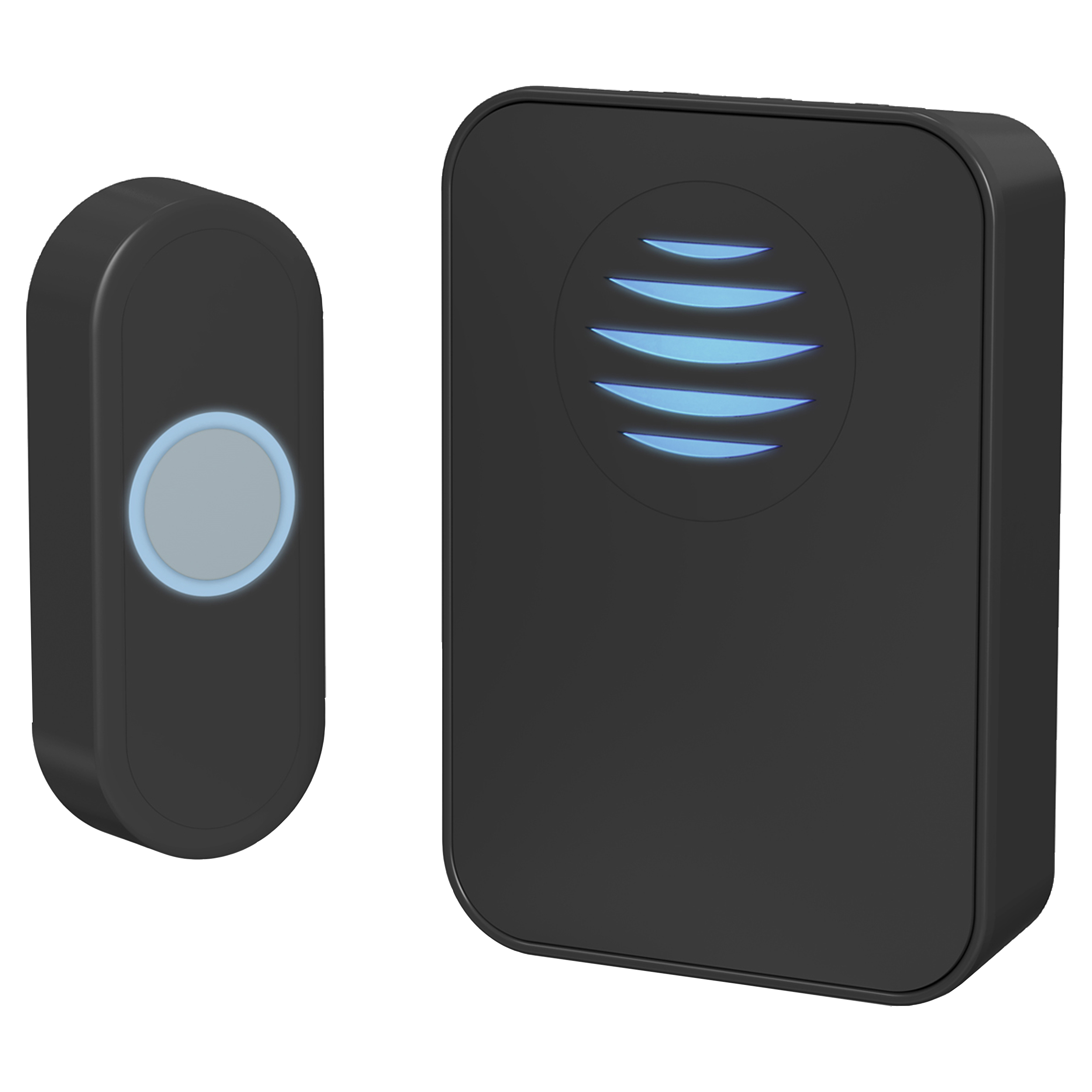 10.801.08 Q-Link  gong batterij - met beldrukker - met licht zwart 