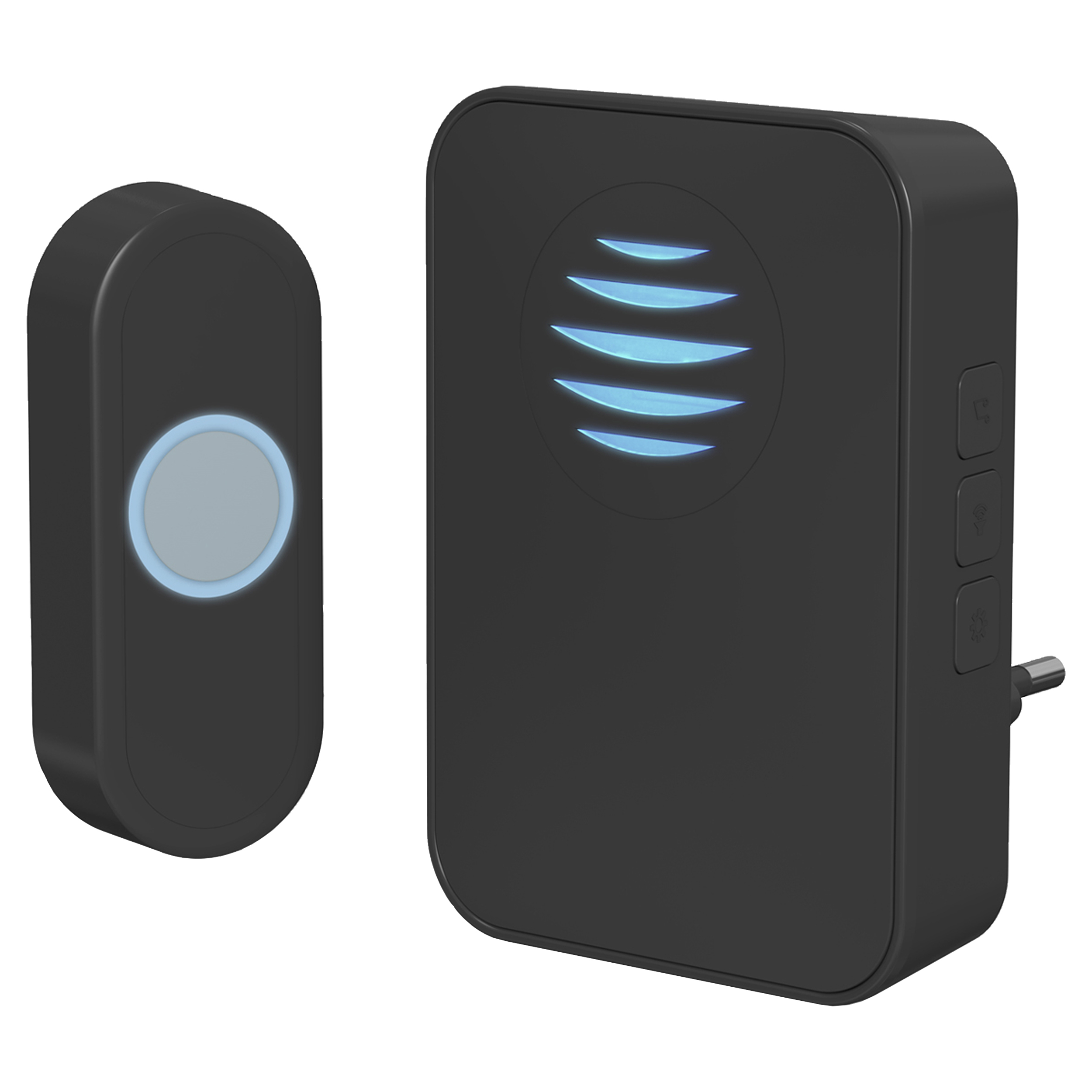 10.801.18 Q-Link  gong plugin - met beldrukker - met licht zwart 