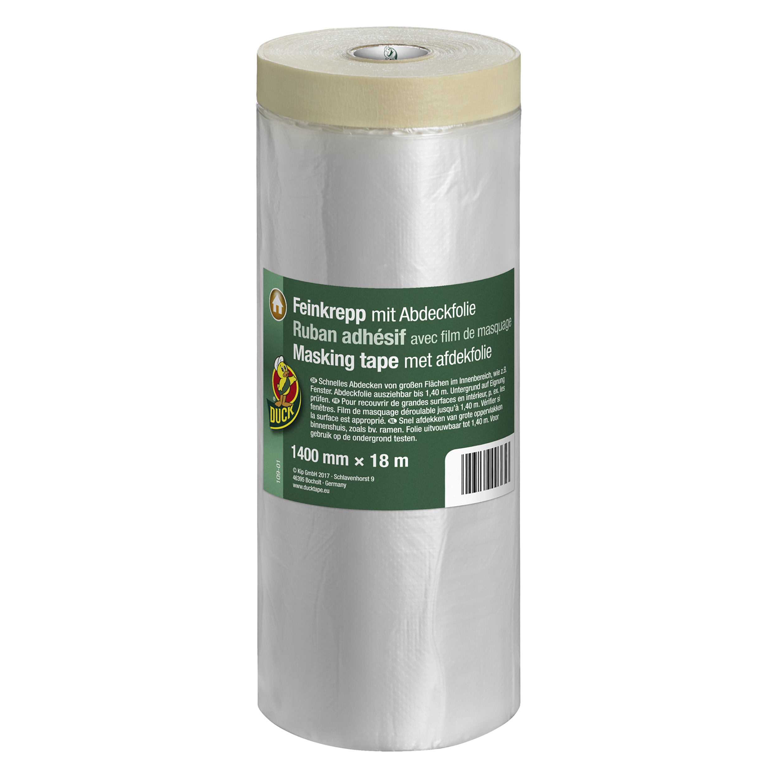 20.501.35 Duck  tape masking en afdekfolie  1400 mm x 18 m