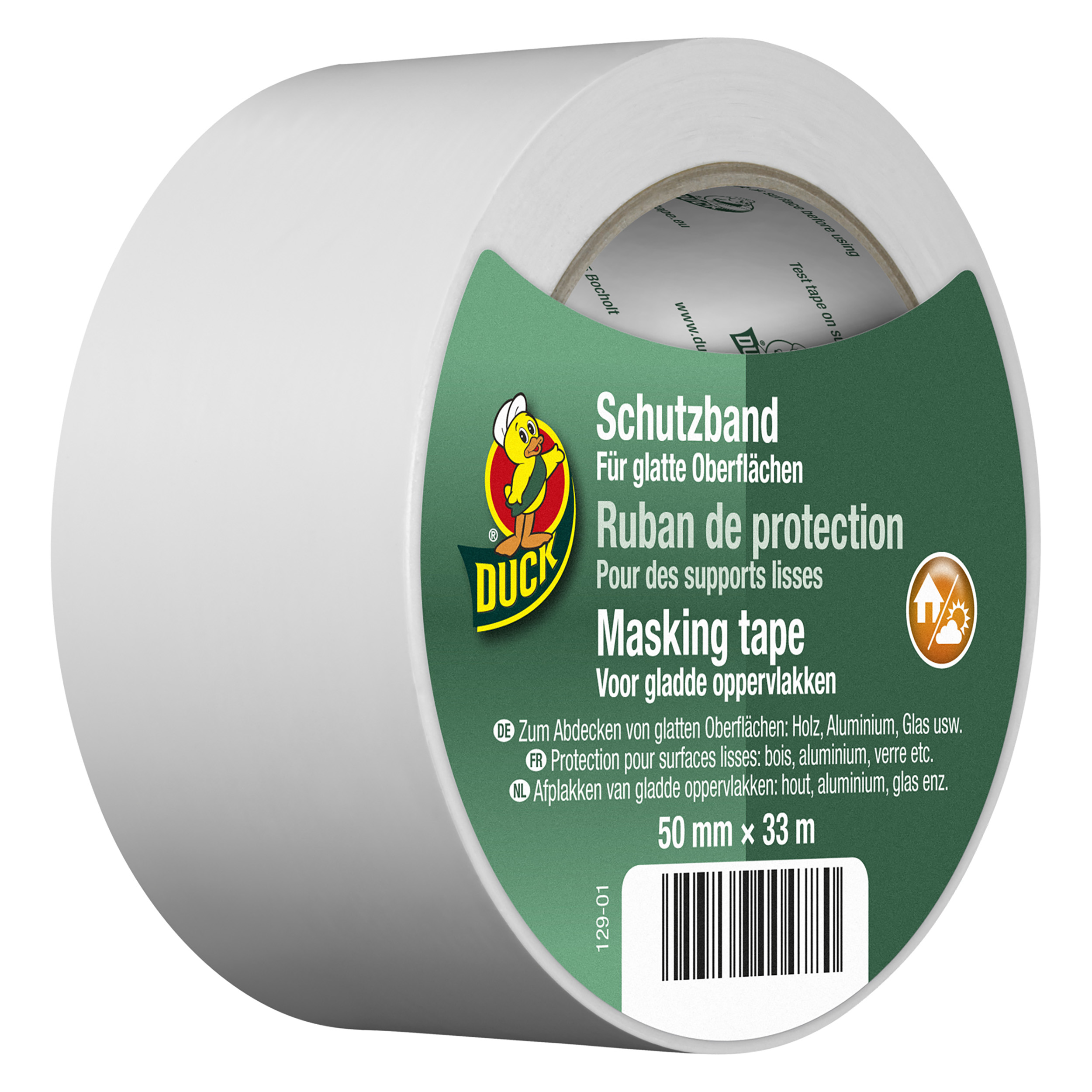 20.501.41 Duck  tape PVC-masking glad wit 50 mm x 33 m