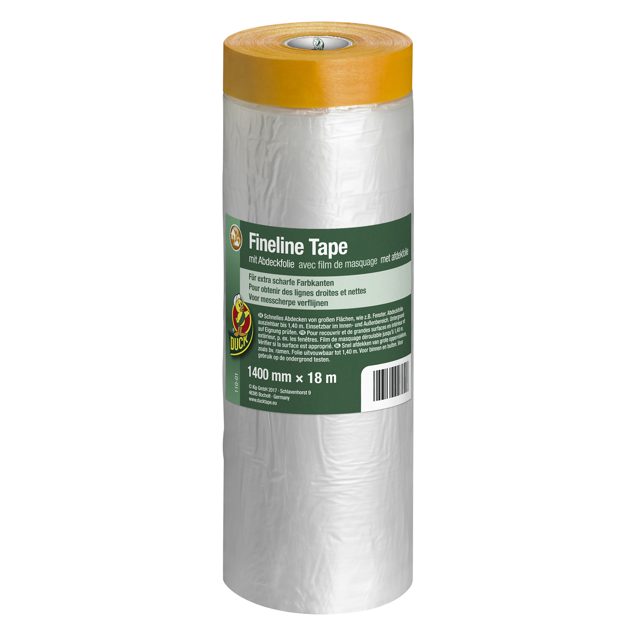20.501.54 Duck  tape fineline en afdekfolie  1400 mm x 18 m