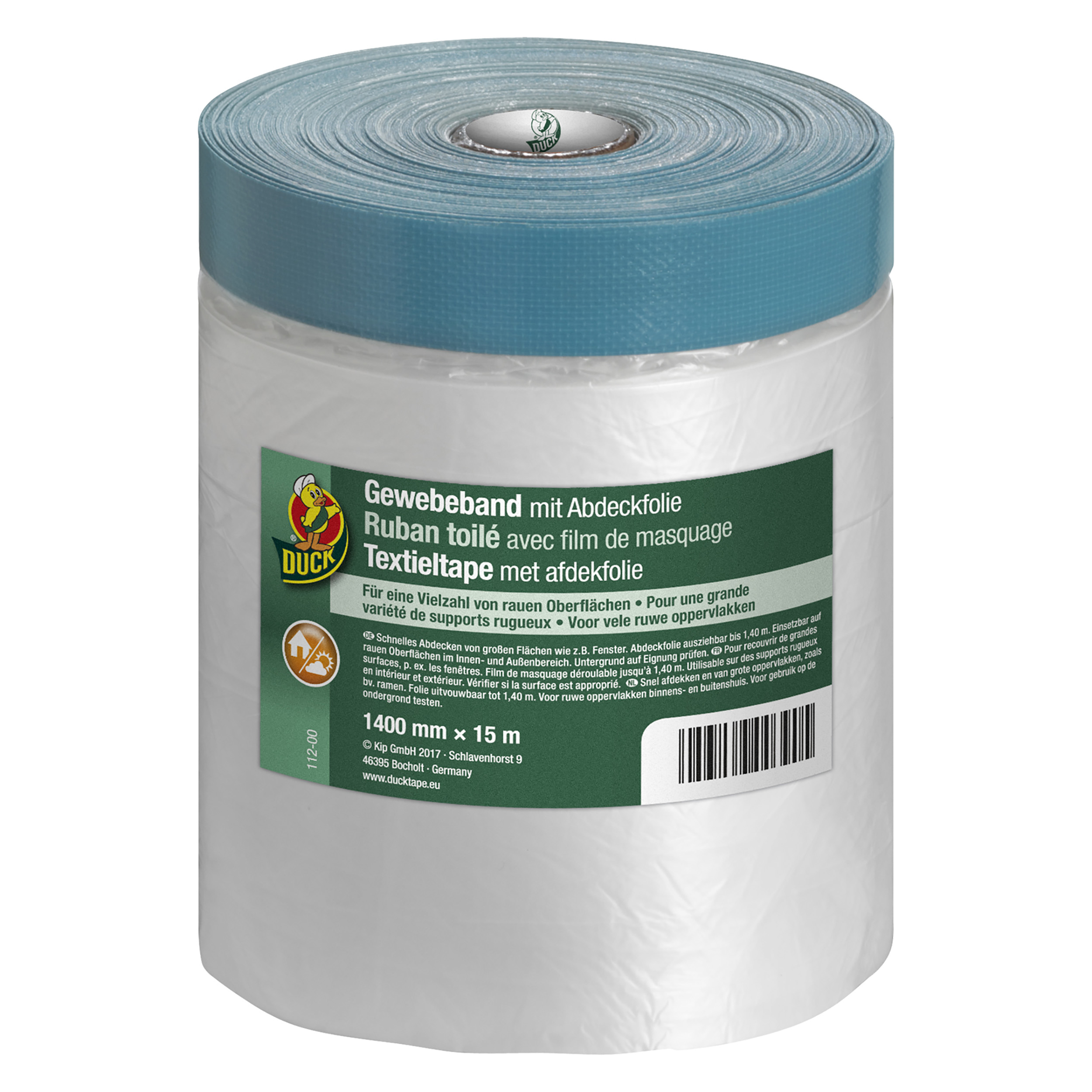 20.501.60 Duck  tape textiel en afdekfolie  1400 mm x 15 m