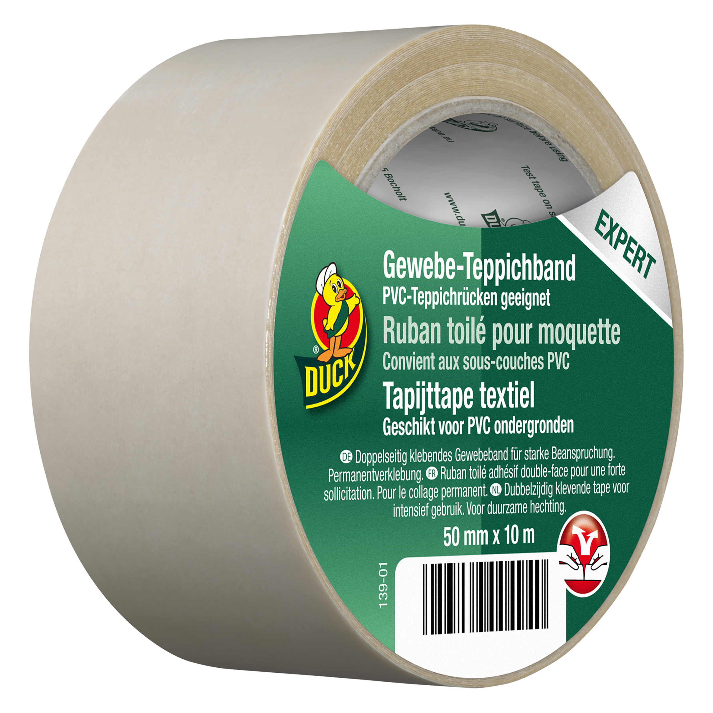 20.501.69 Duck  tapijttape textiel expert  50 mm x 10 m