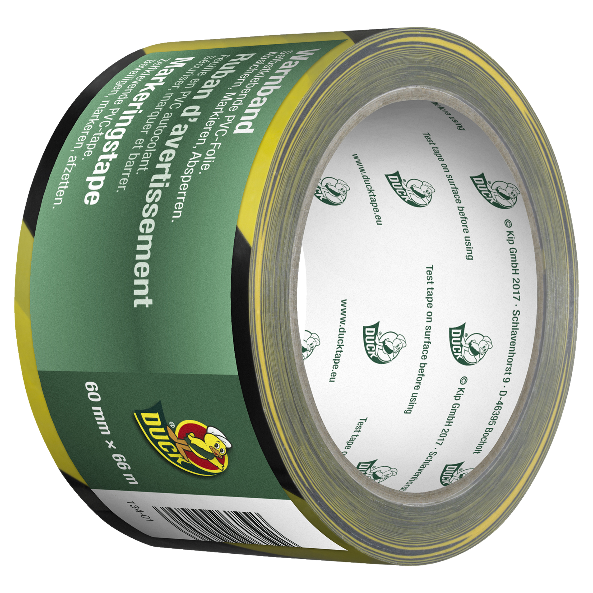 20.501.94 Duck  markeringstape  geel/zwart 60 mm x 66 m