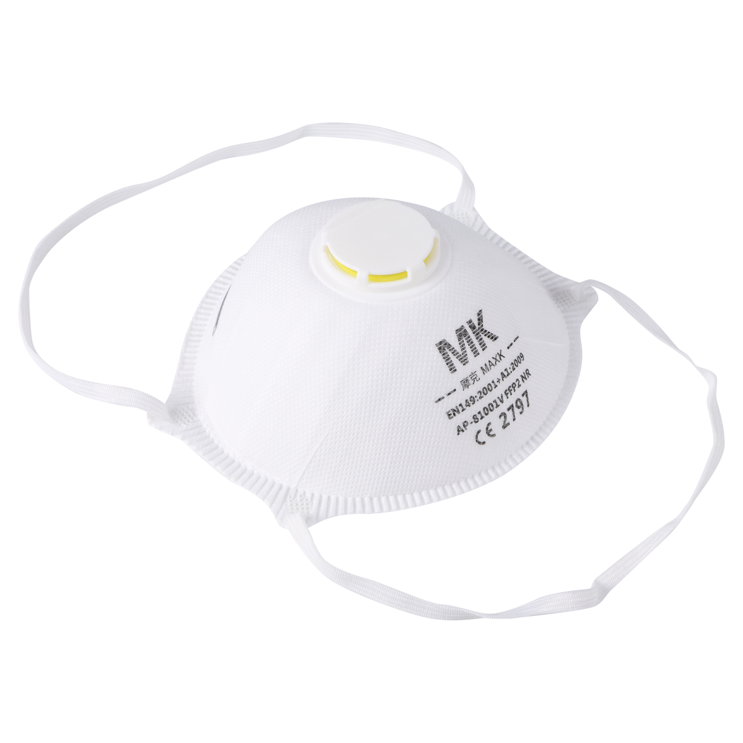21.000.47 Basic  stofmasker met ventiel - FFP2 NR Wit 