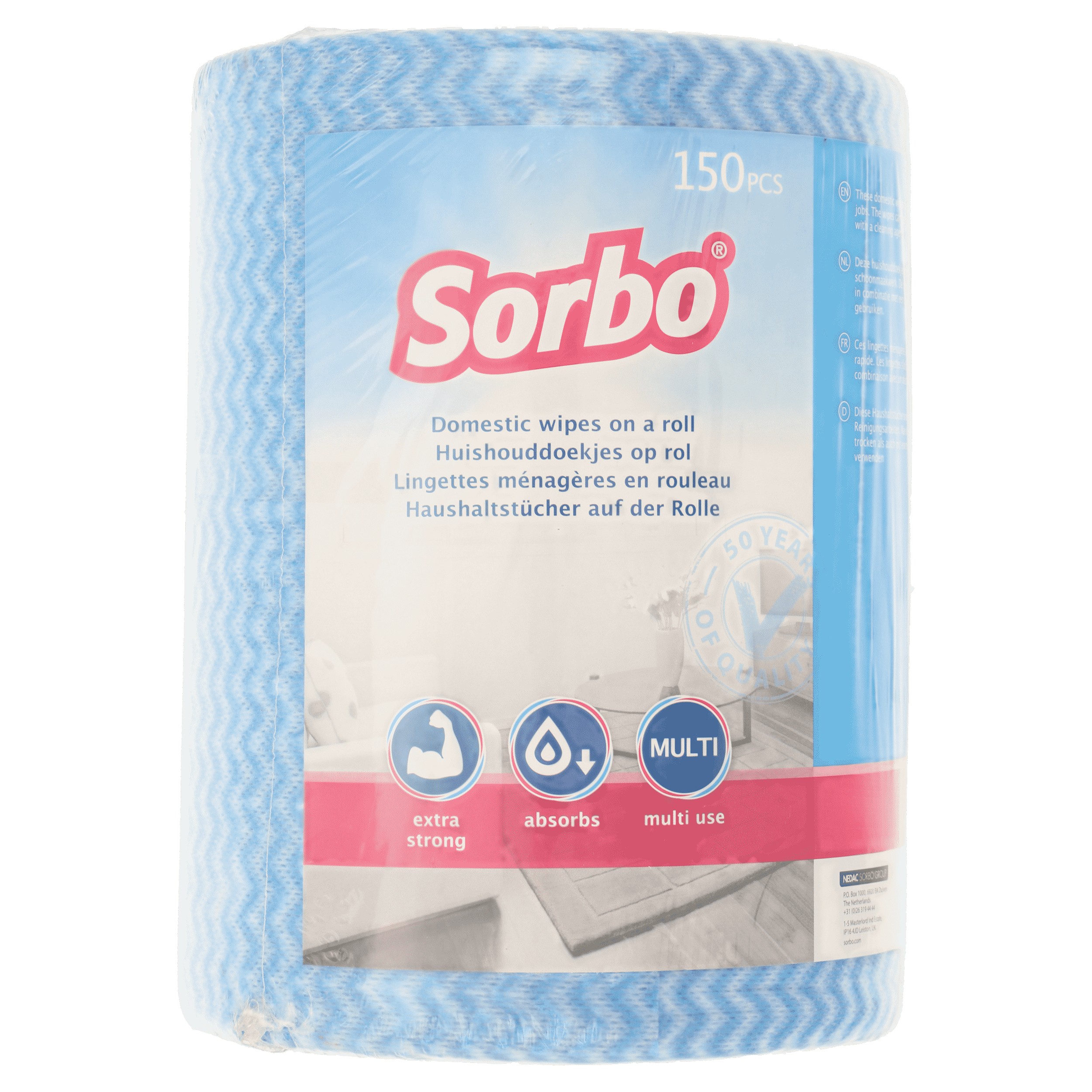21.288.41 Sorbo  huishouddoekjes op rol blauw 