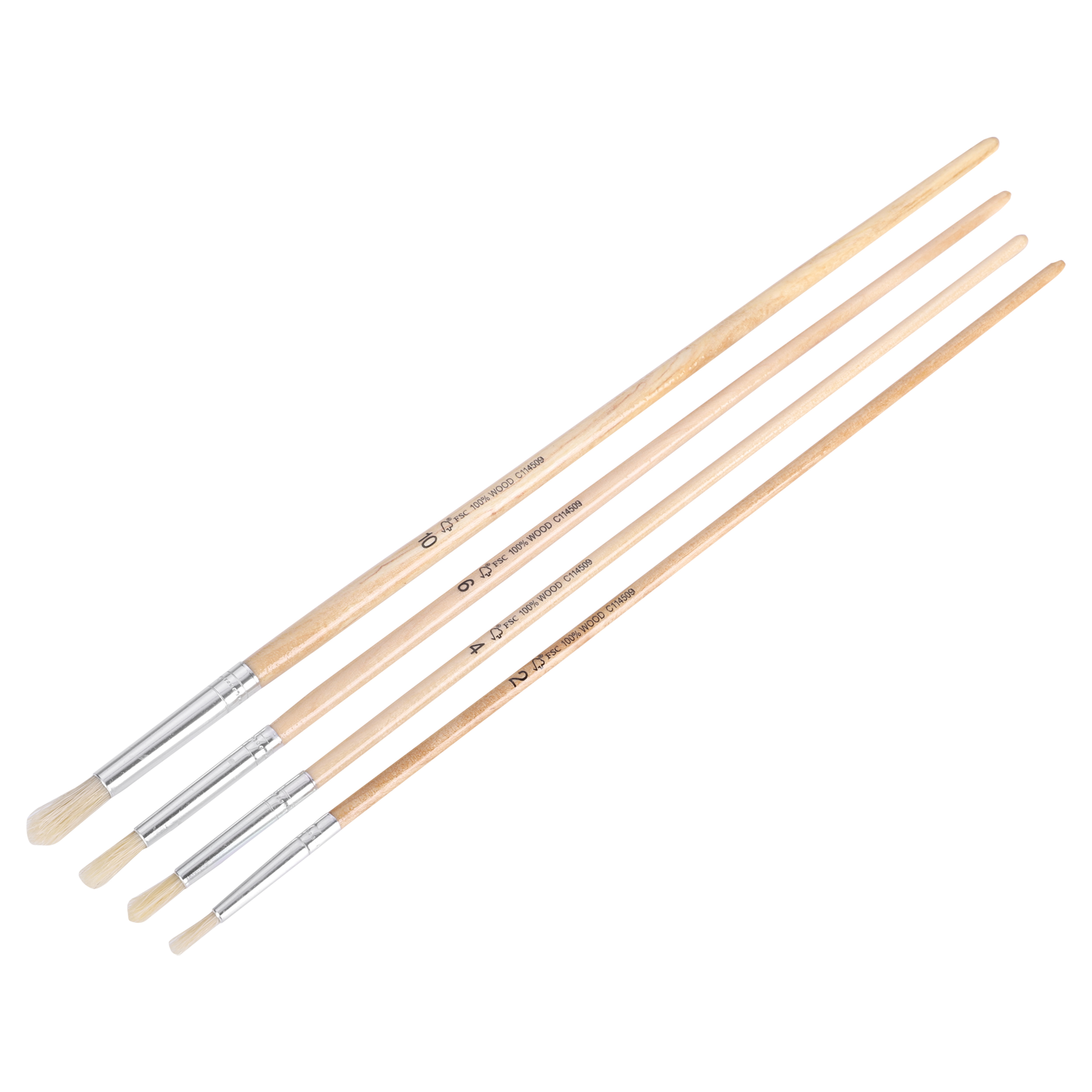 23.149.50 Copenhagen Pro  lyonpenseelset 4-delig - Chinees varkenshaar wit  2 - 4 - 6 - 10