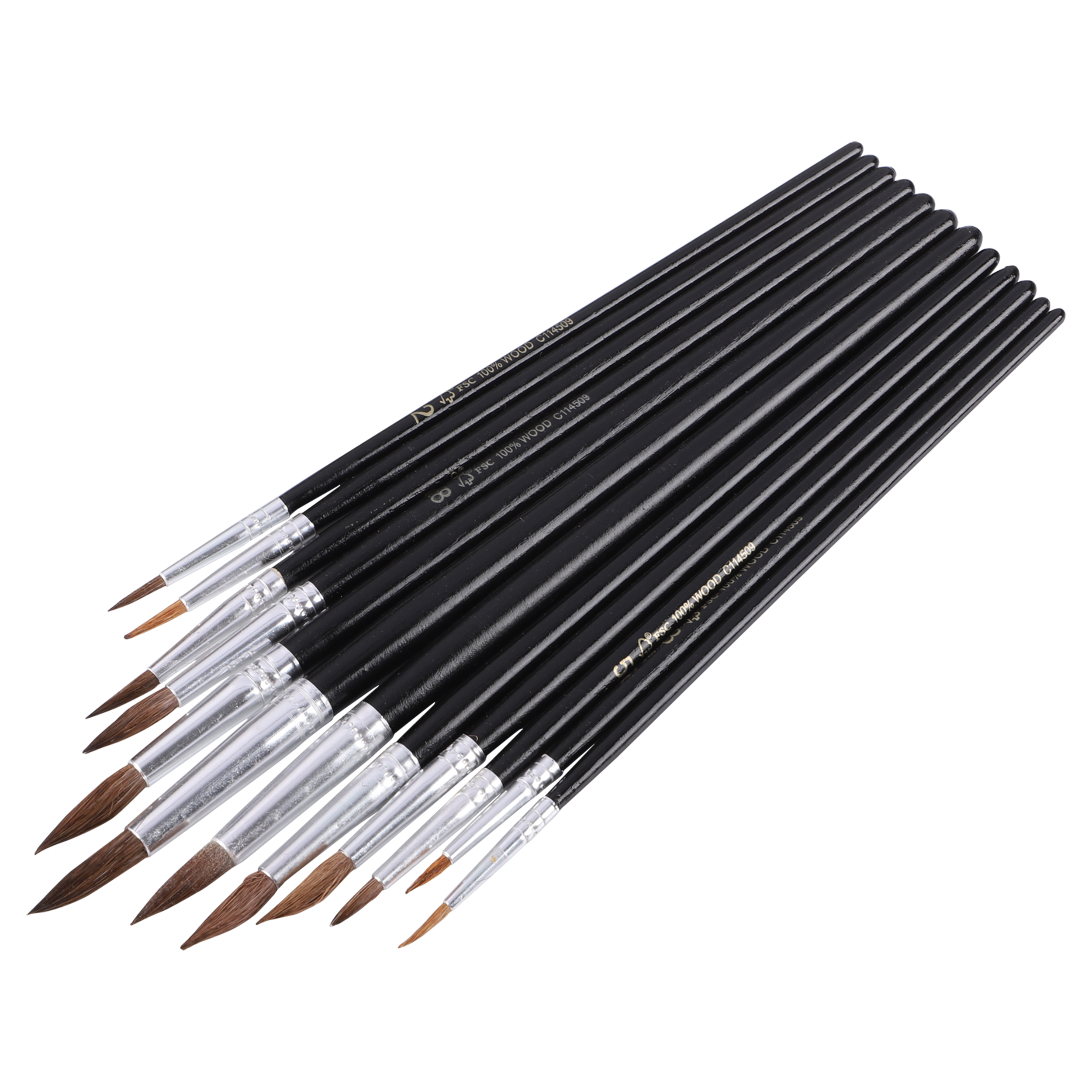 23.149.52 Copenhagen Pro  penselenset 12-delig - voor aquarelverf - geitenhaar  1 t/m 12