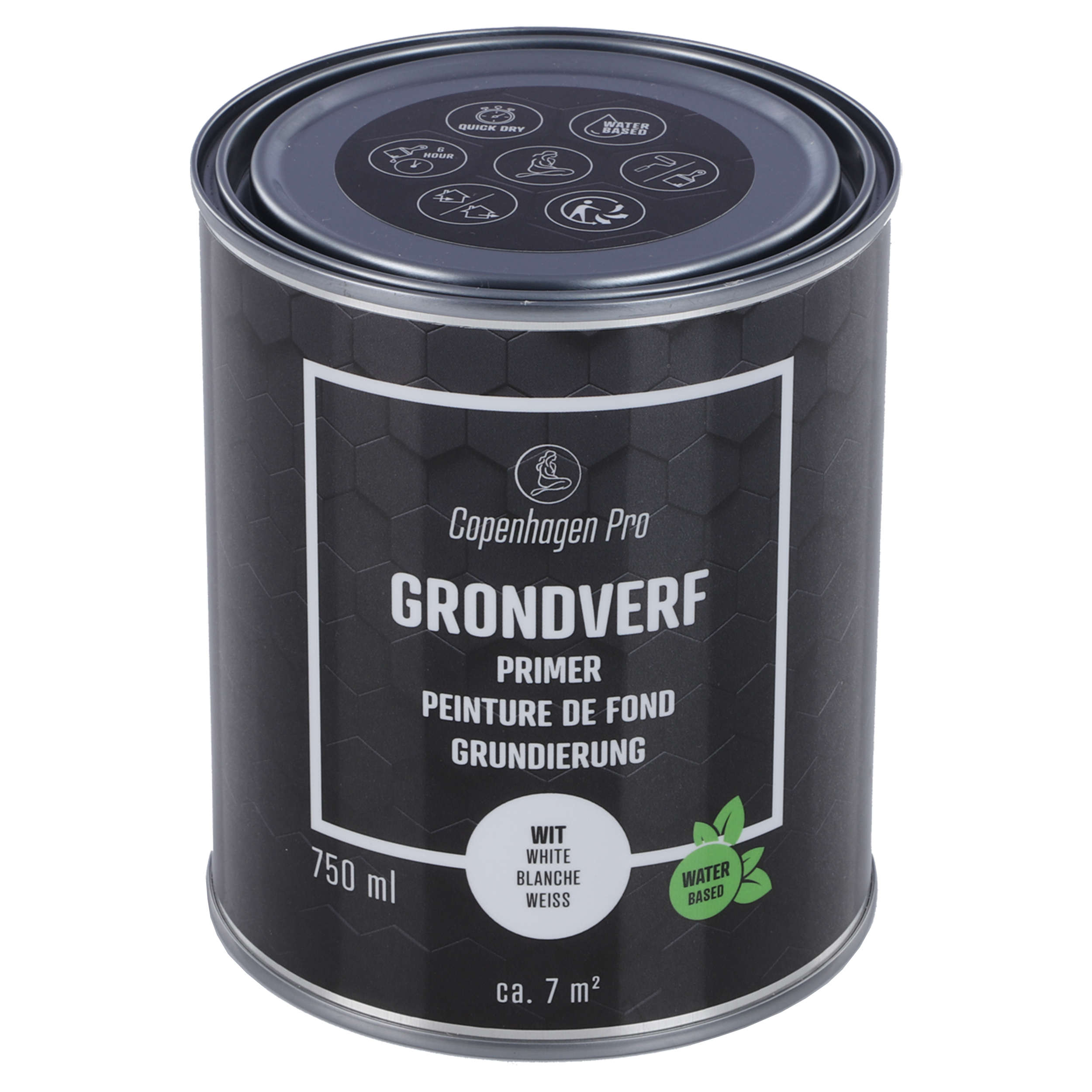 25.000.00 Copenhagen Pro  grondverf voor binnen en buiten - 750 ml wit 
