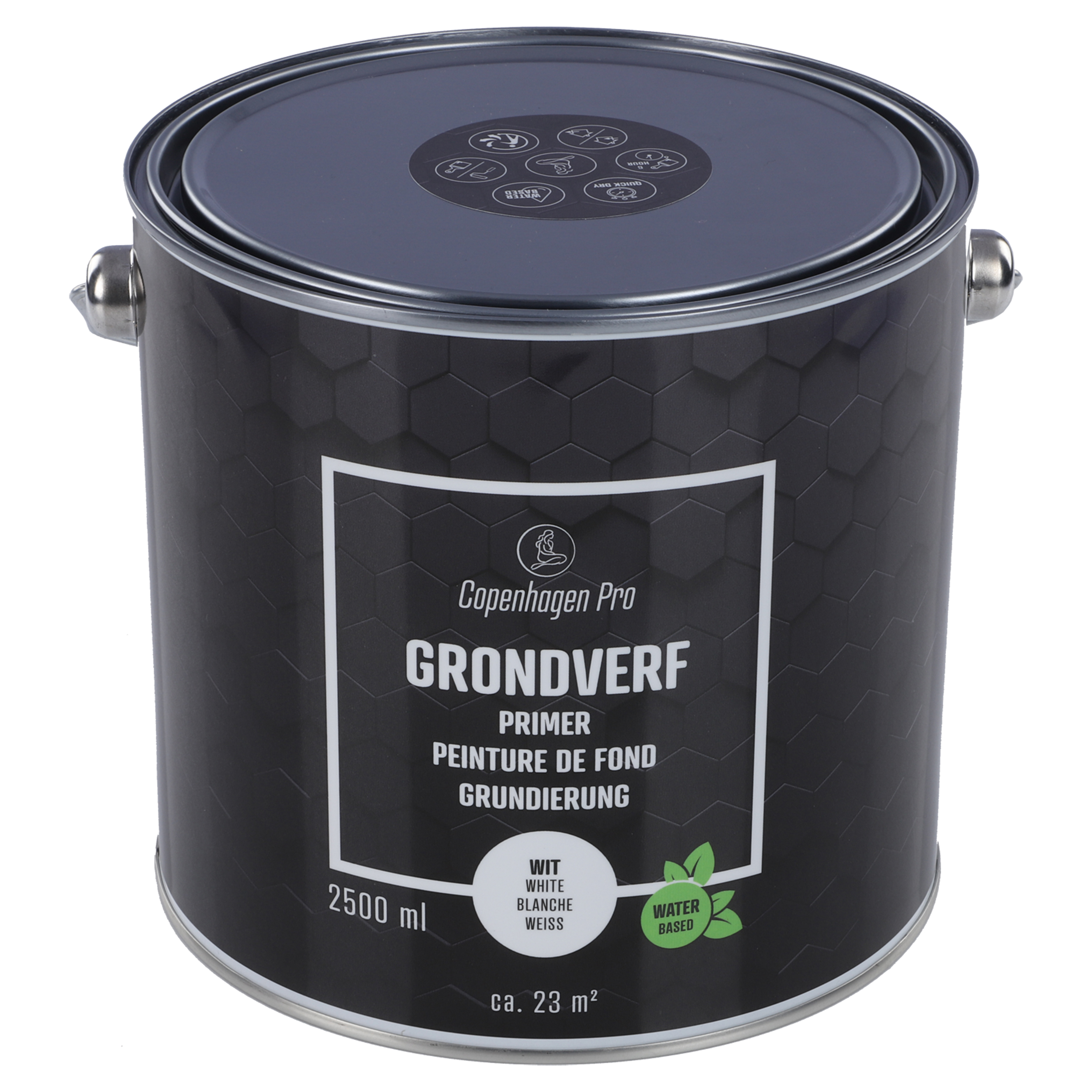 25.000.01 Copenhagen Pro  grondverf voor binnen en buiten - 2500 ml wit 