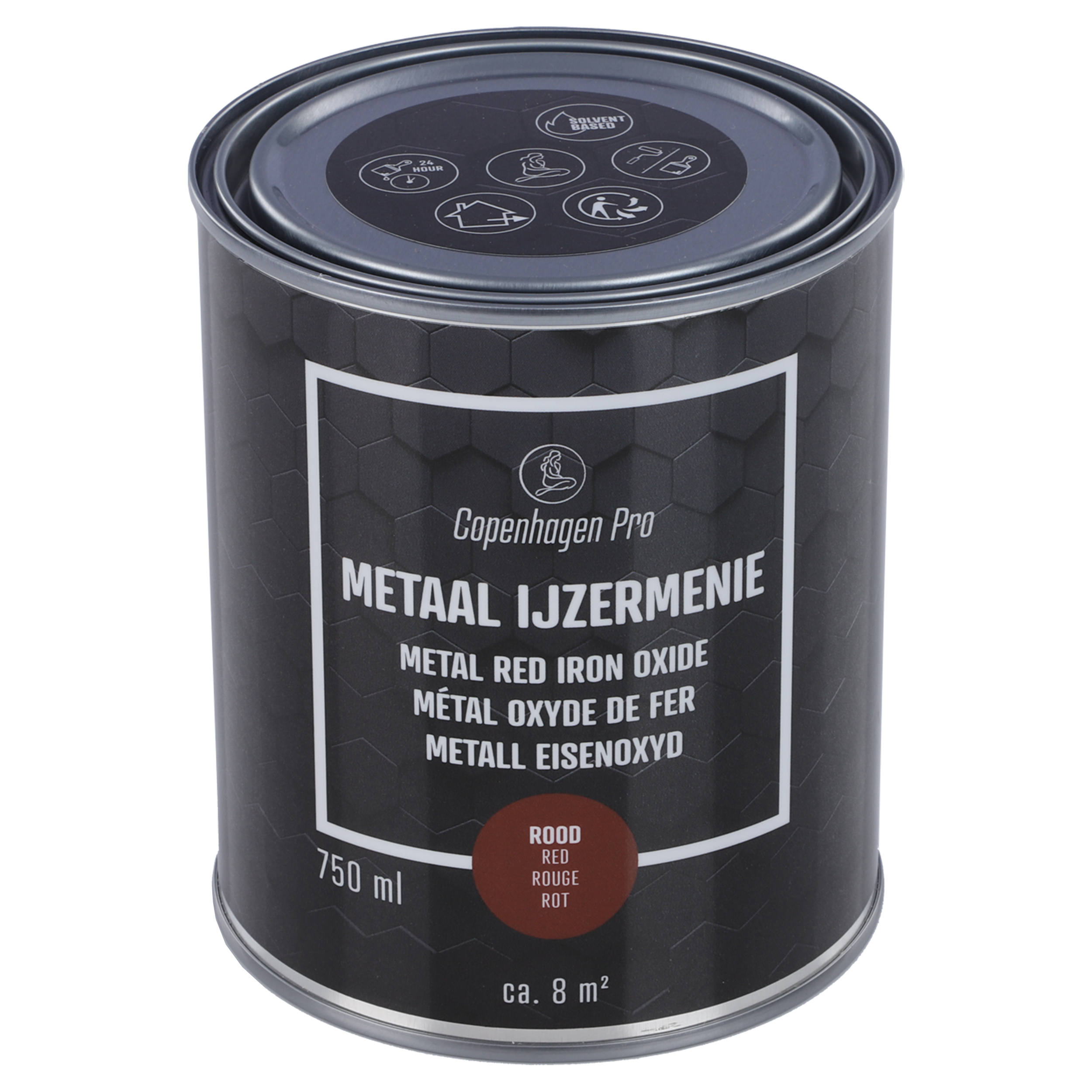 25.000.09 Copenhagen Pro  ijzermenie metaal - voor buiten - 750 ml rood 