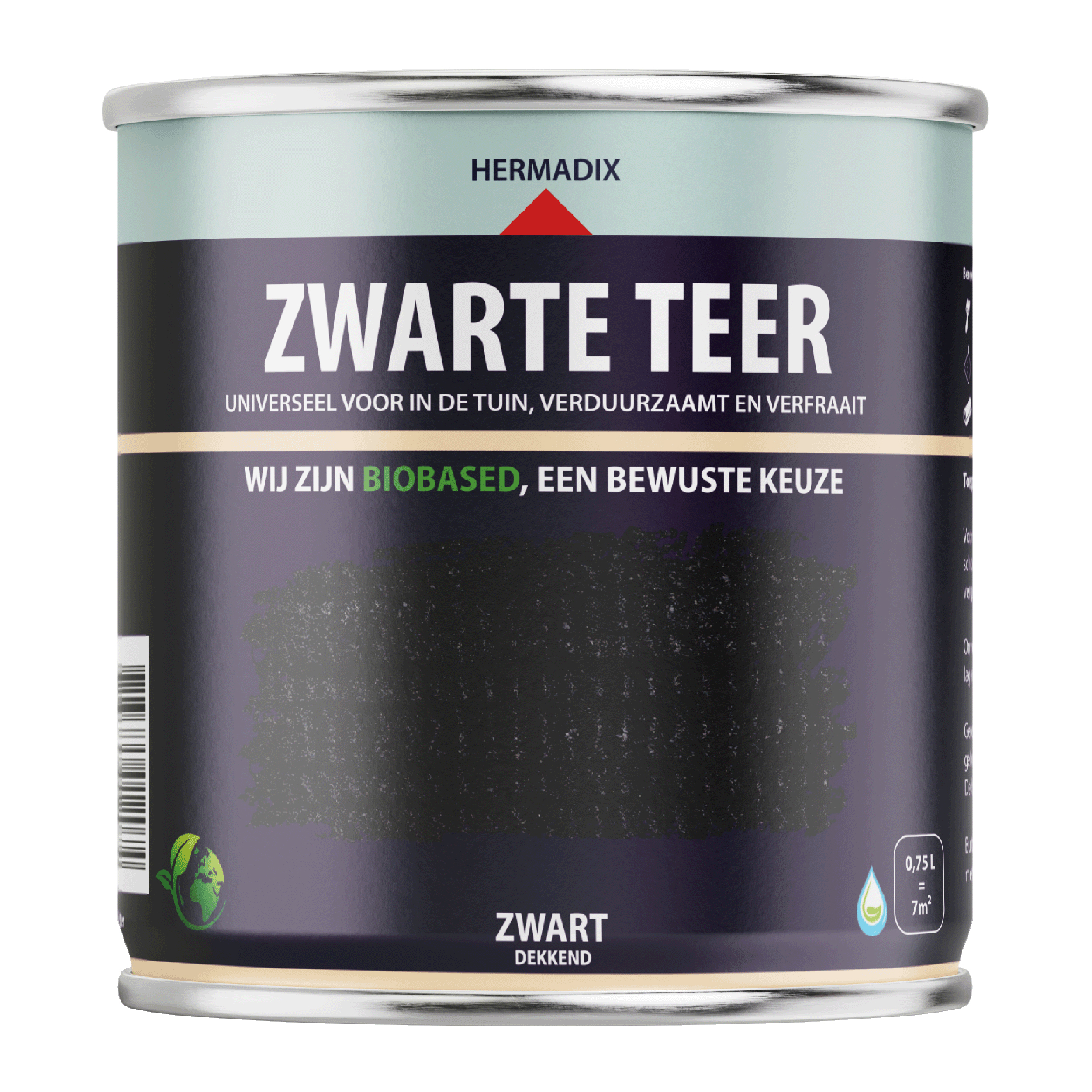 25.223.01 Hermadix  impraline mat - 750 ml - zwarte teer zwart 