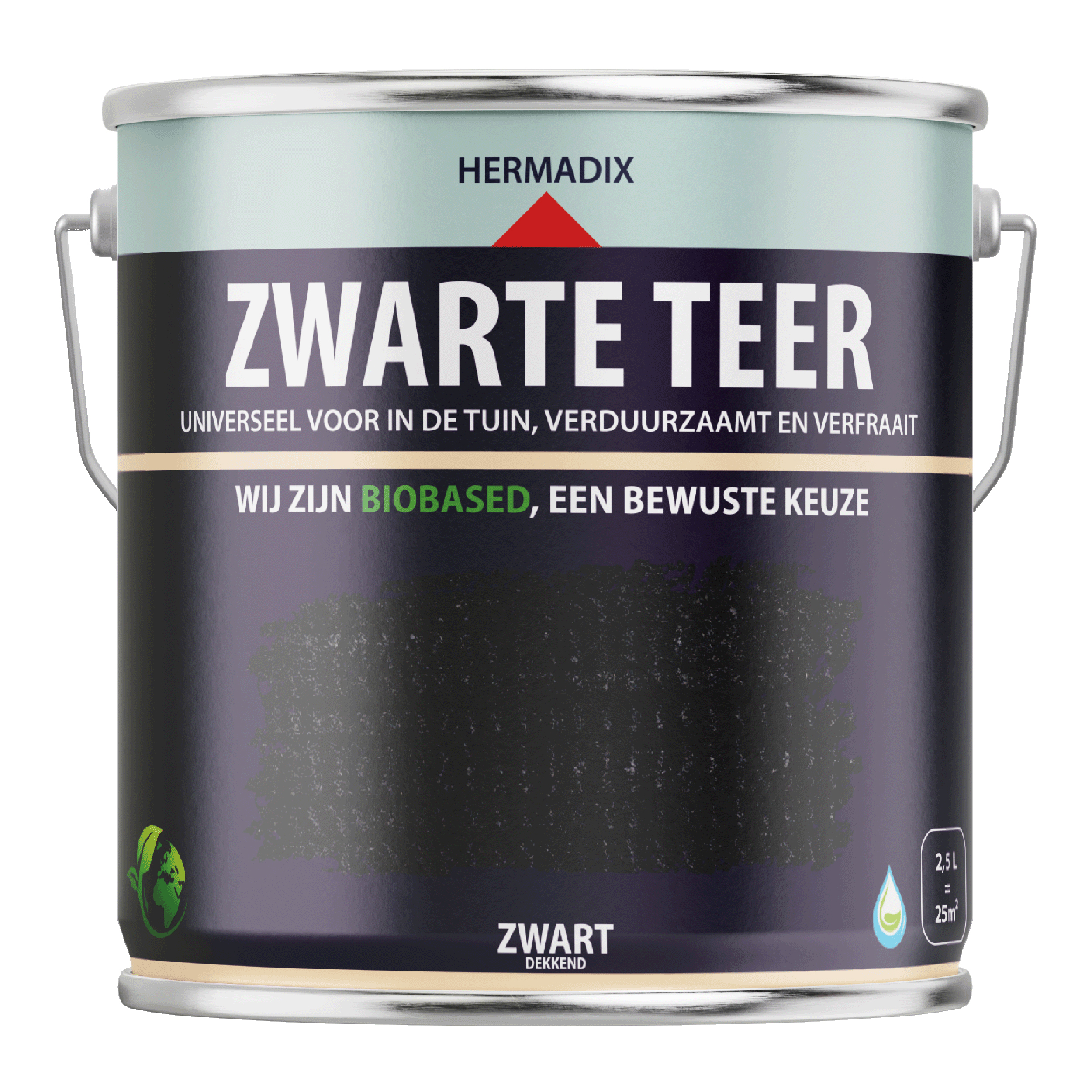 25.223.02 Hermadix  impraline mat - 2500 ml - zwarte teer zwart 