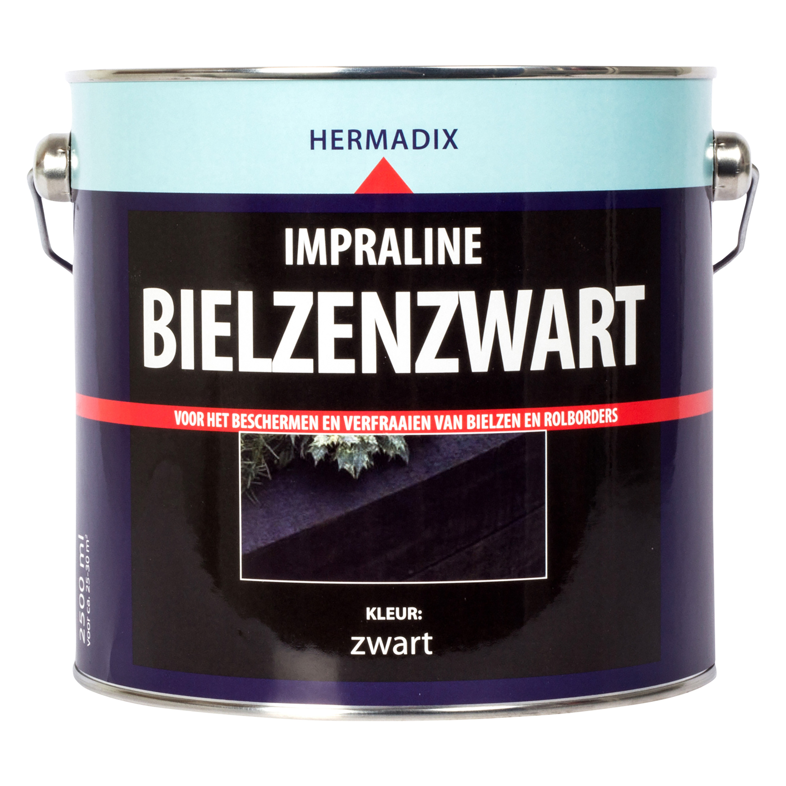 25.224.02 Hermadix  impraline mat - 2500 ml - bielzenzwart - zwart