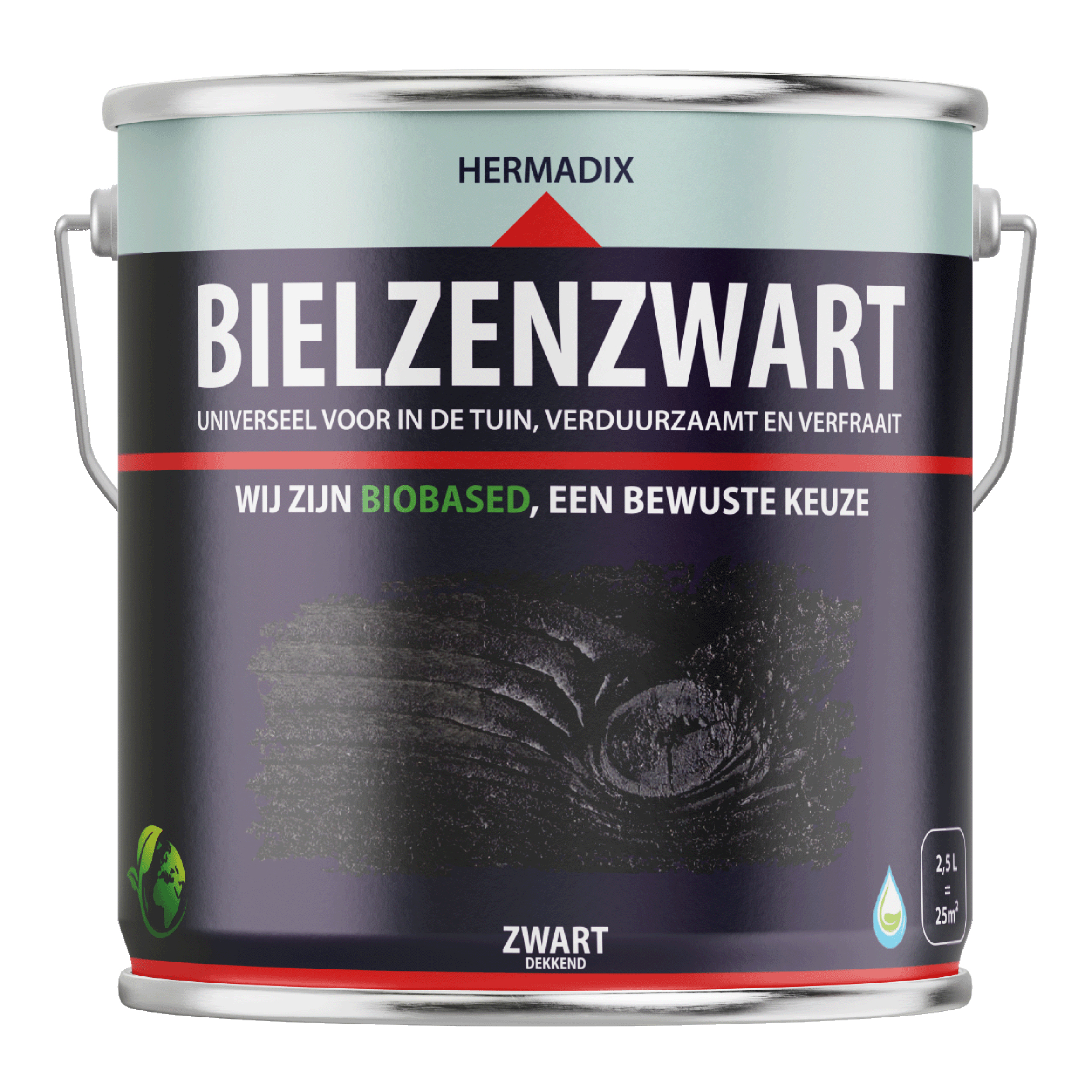25.224.02 Hermadix  impraline mat - 2500 ml - bielzenzwart zwart 