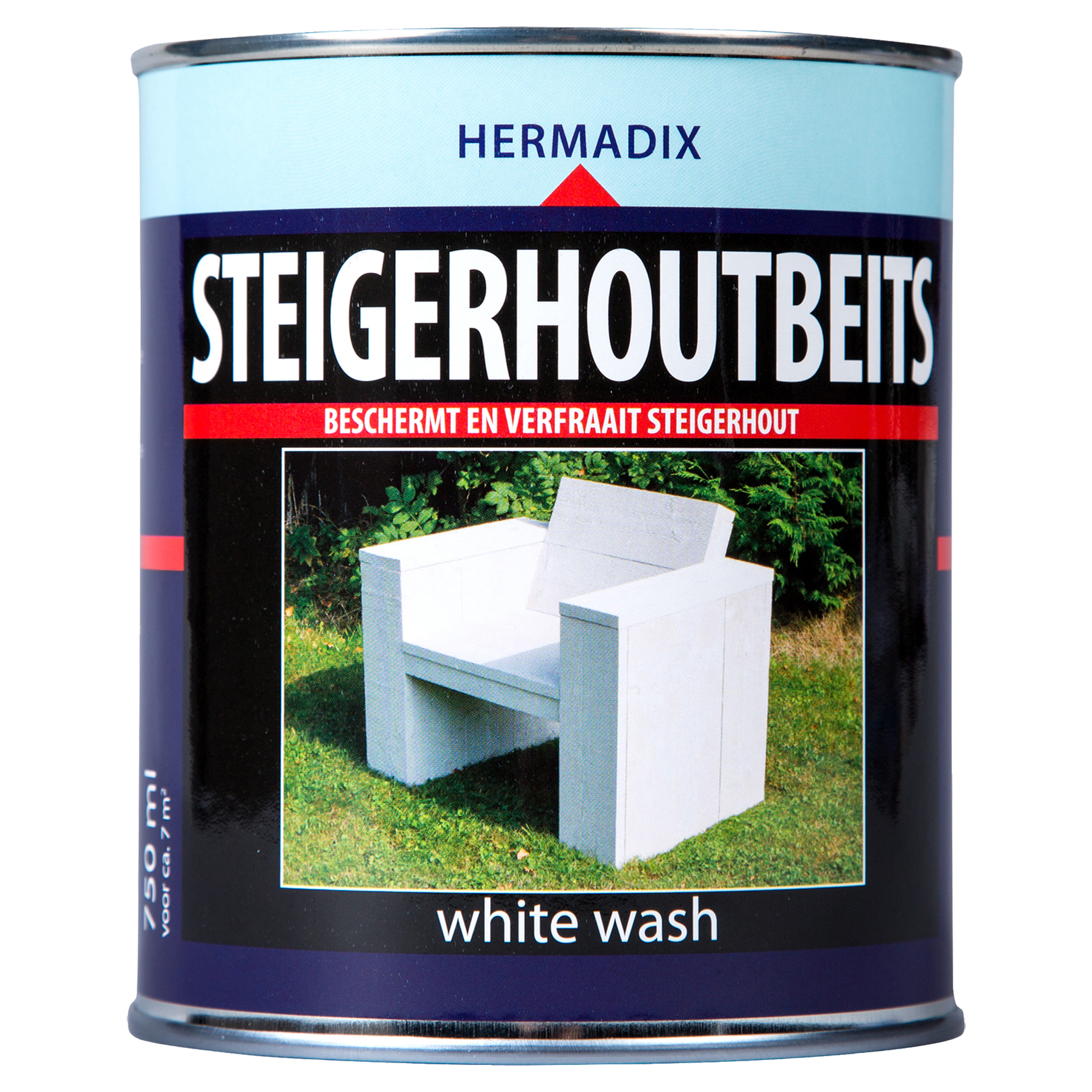 25.225.01 Hermadix  steigerhoutbeits mat - 750 ml - white wash