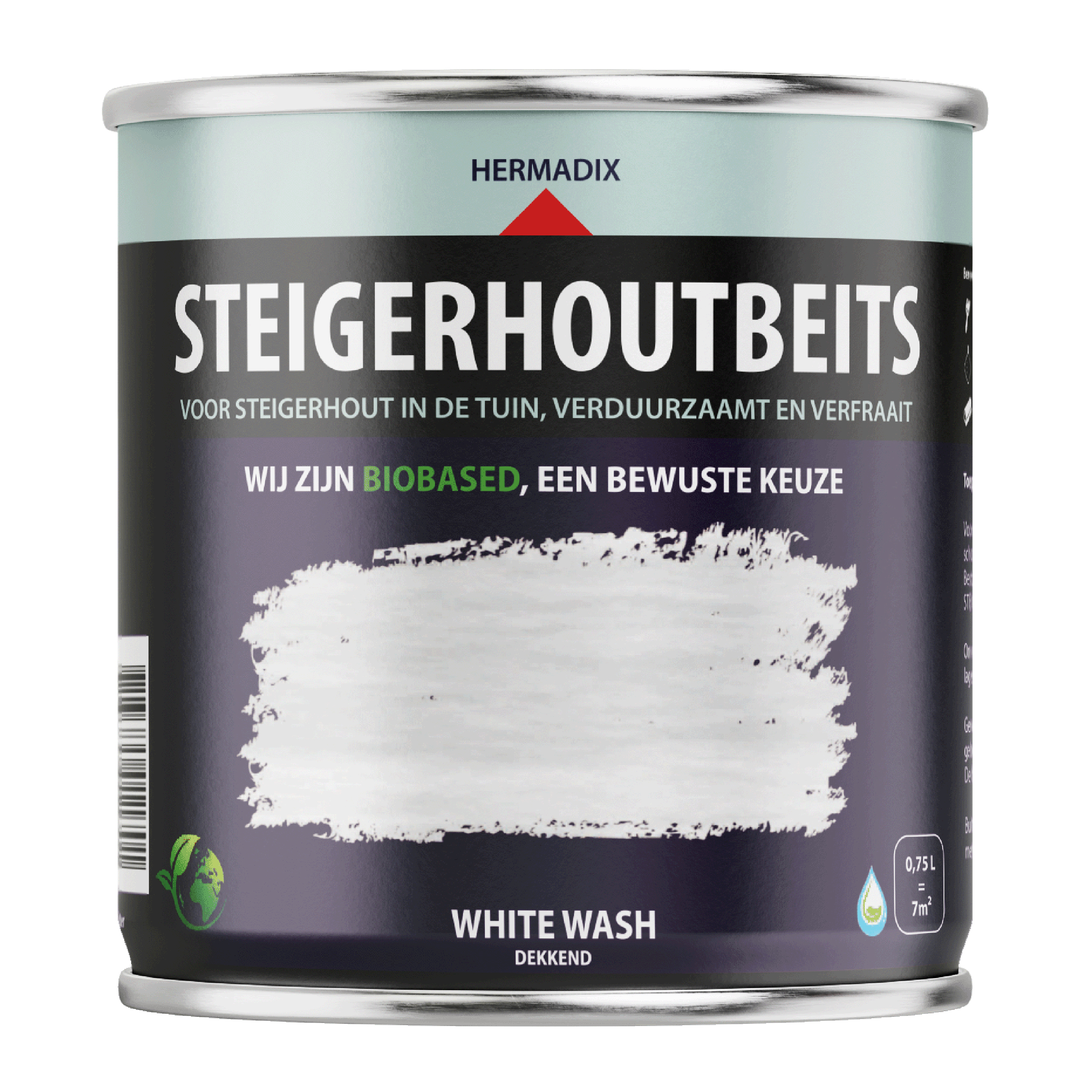 25.225.01 Hermadix  steigerhoutbeits mat - 750 ml white wash 