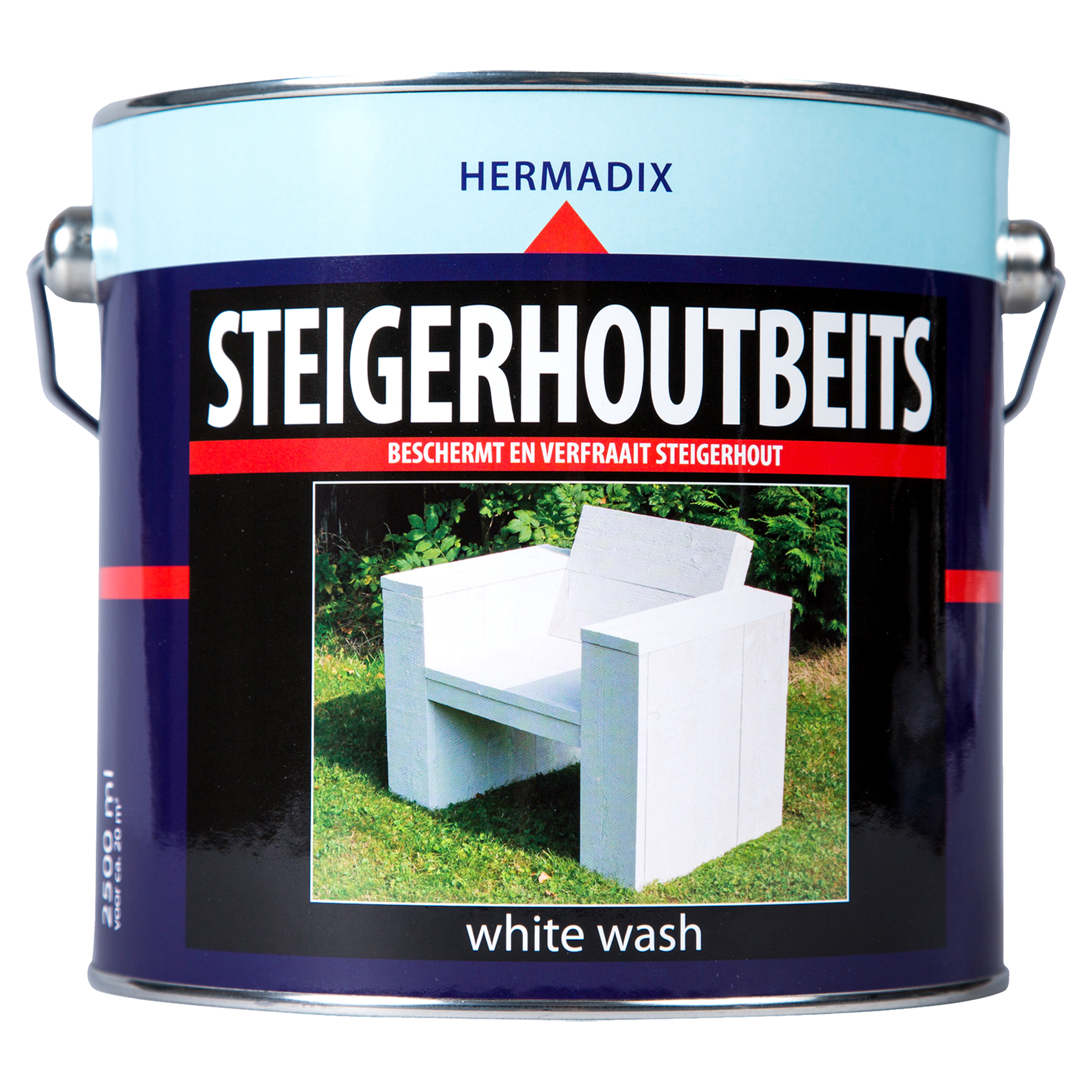 25.225.02 Hermadix  steigerhoutbeits mat - 2500 ml - white wash