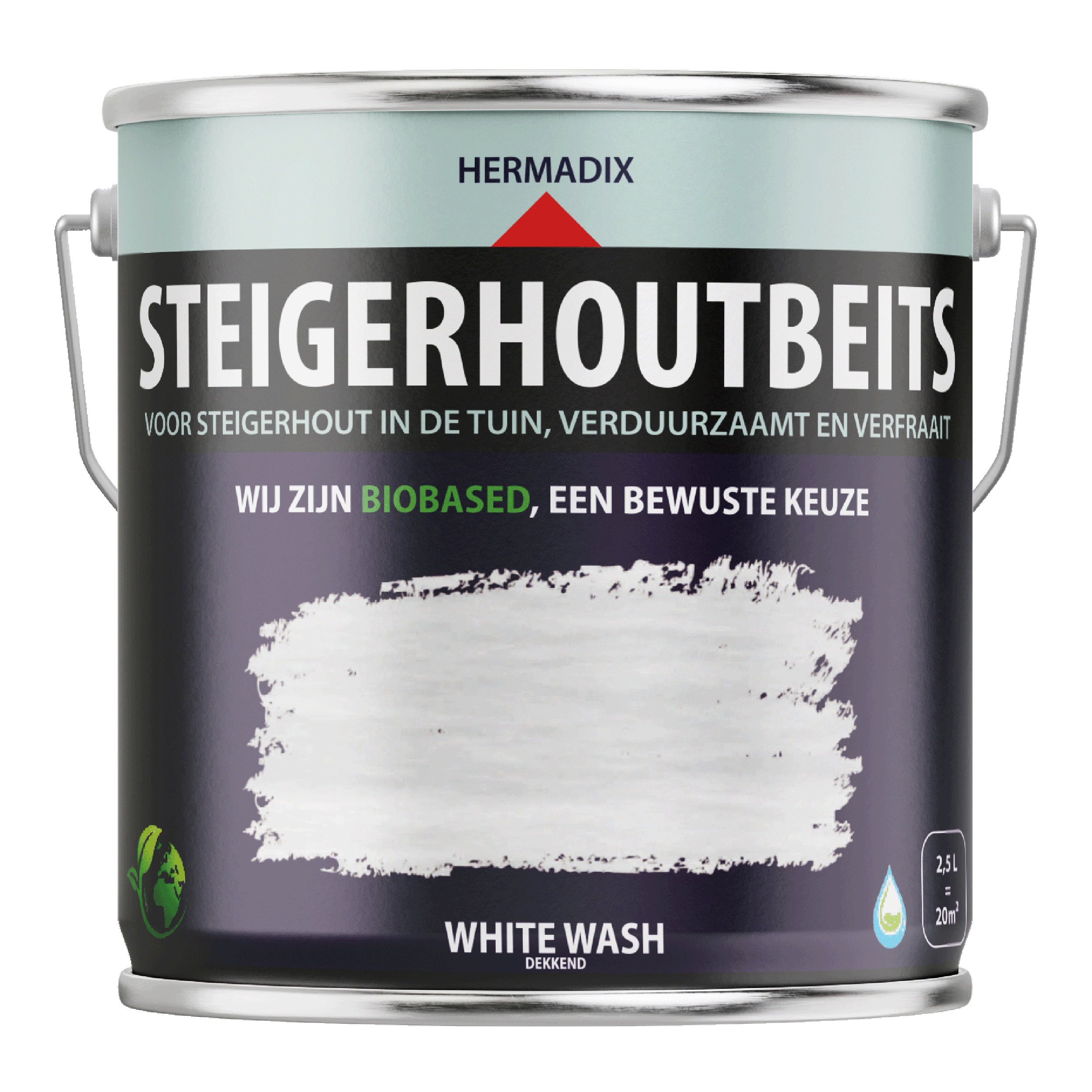 25.225.02 Hermadix  steigerhoutbeits mat - 2500 ml white wash 