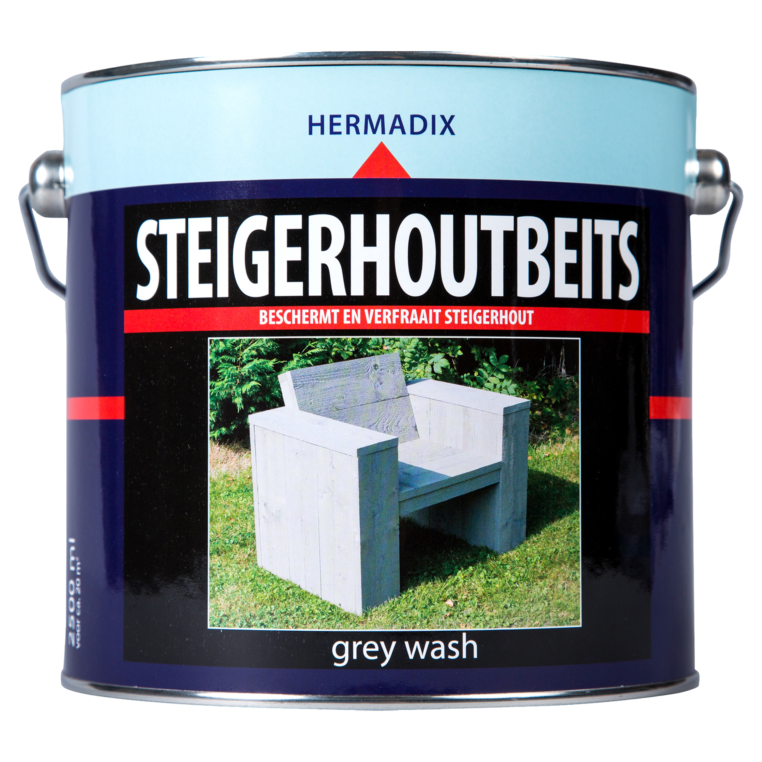 25.226.02 Hermadix  steigerhoutbeits mat - 2500 ml - grey wash