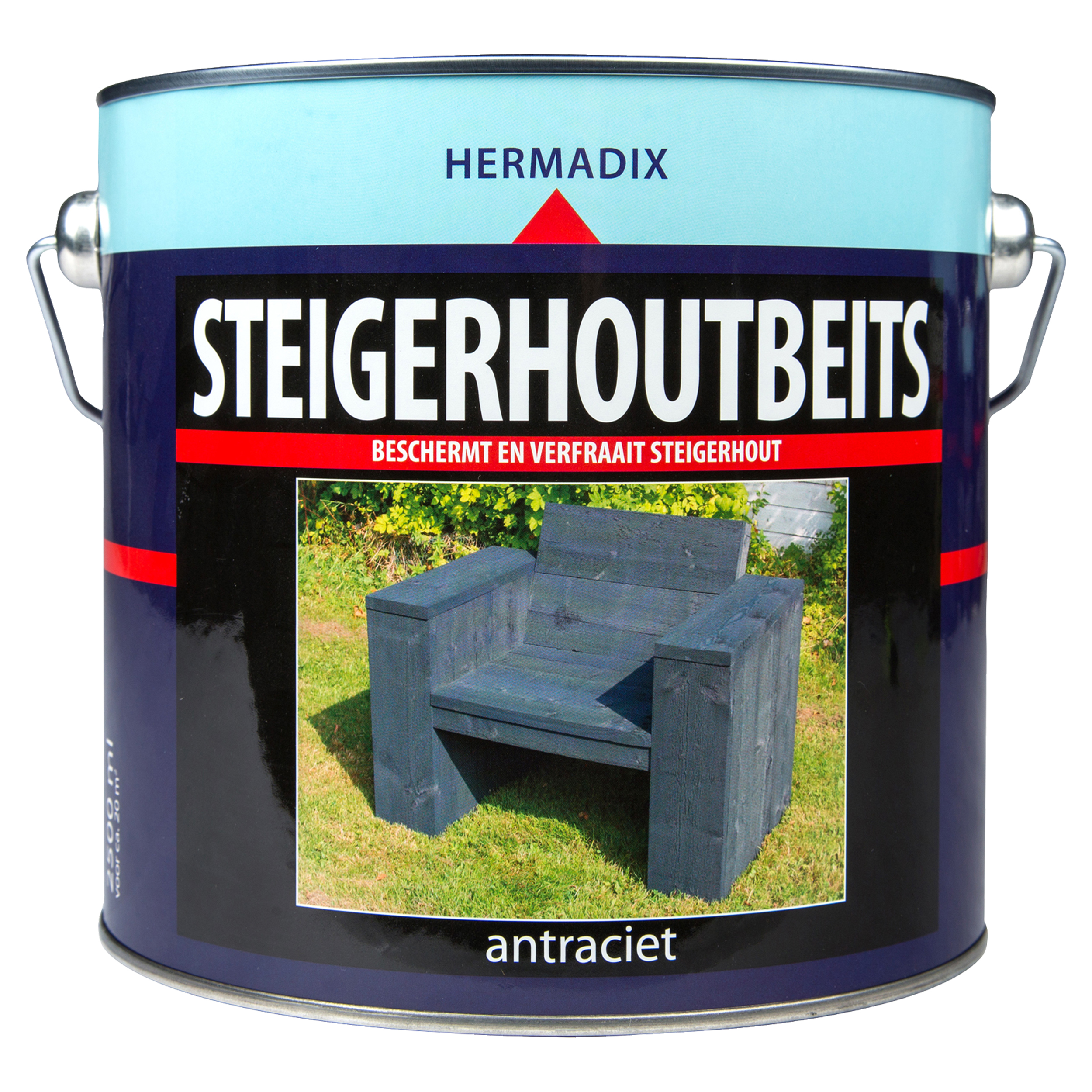 25.227.02 Hermadix  steigerhoutbeits mat - 2500 ml - antraciet