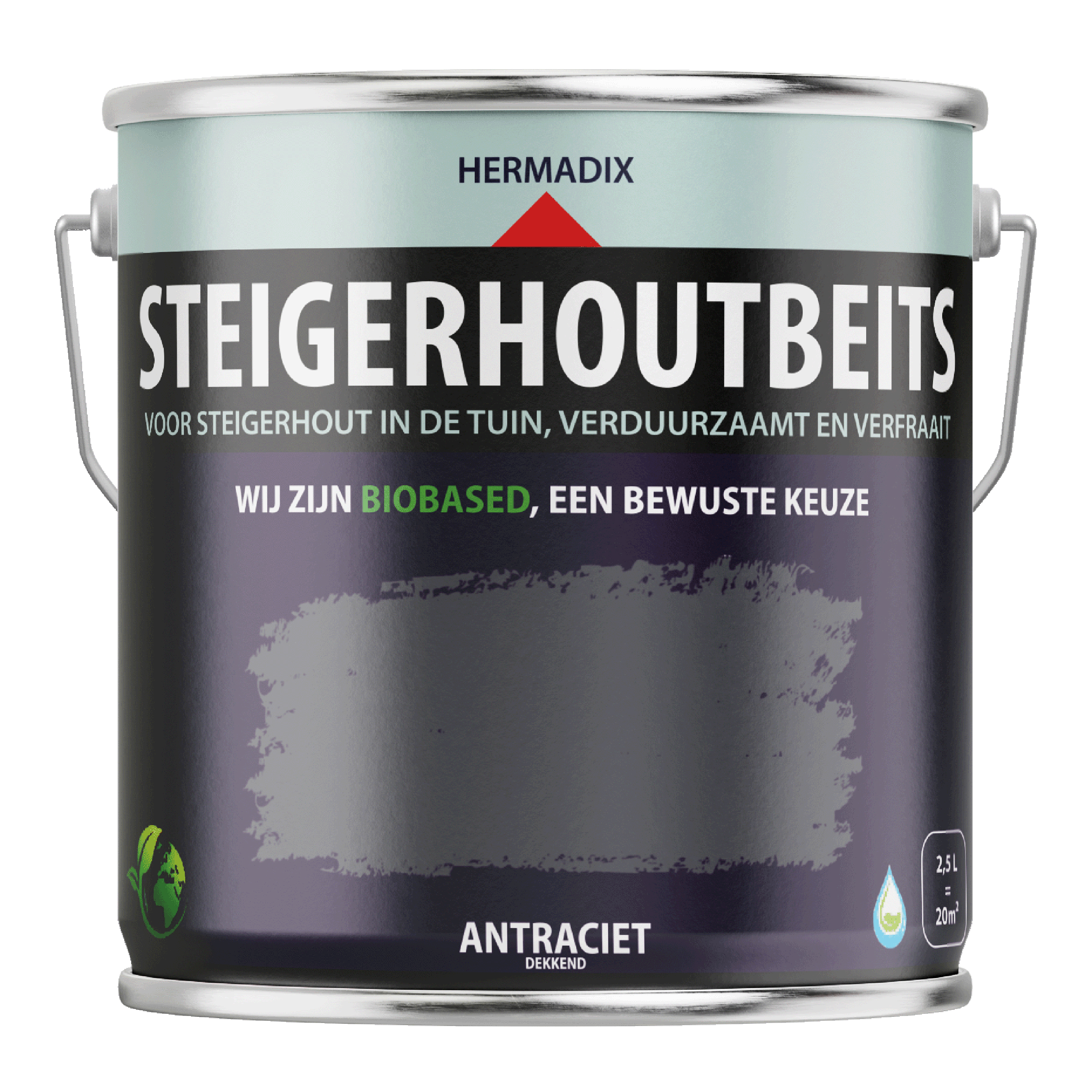 25.227.02 Hermadix  steigerhoutbeits mat - 2500 ml antraciet 