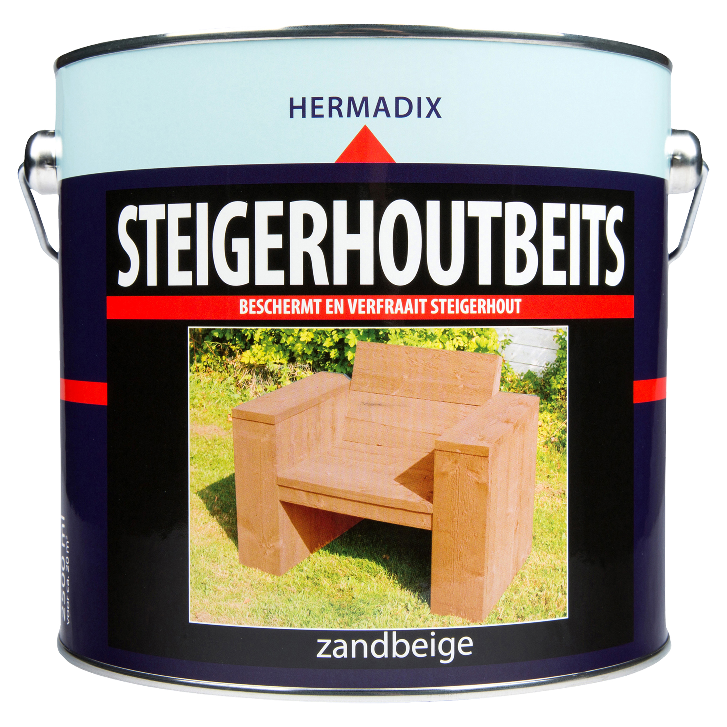 25.229.02 Hermadix  steigerhoutbeits mat - 2500 ml zandbeige 