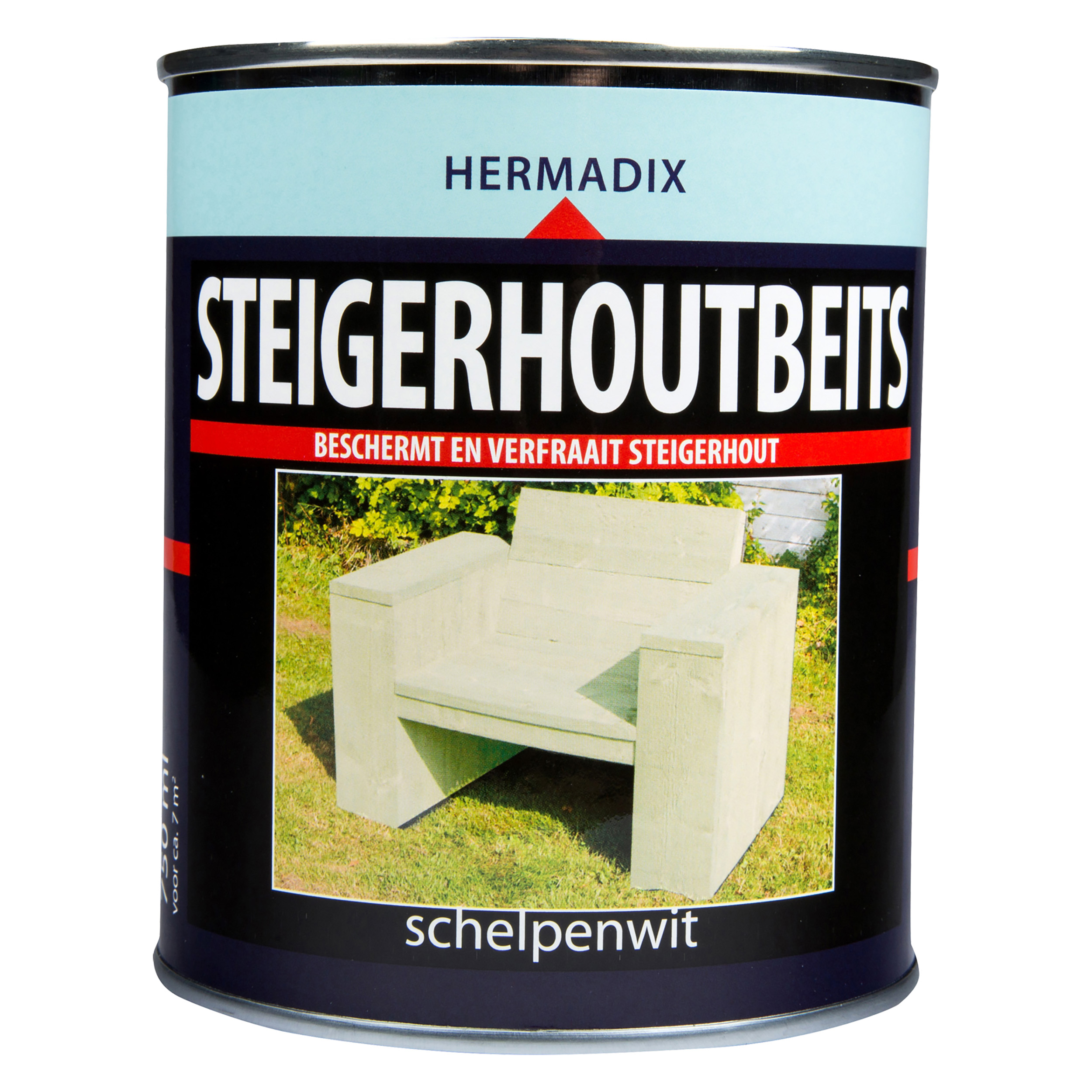 25.230.01 Hermadix  steigerhoutbeits mat - 750 ml - schelpenwit