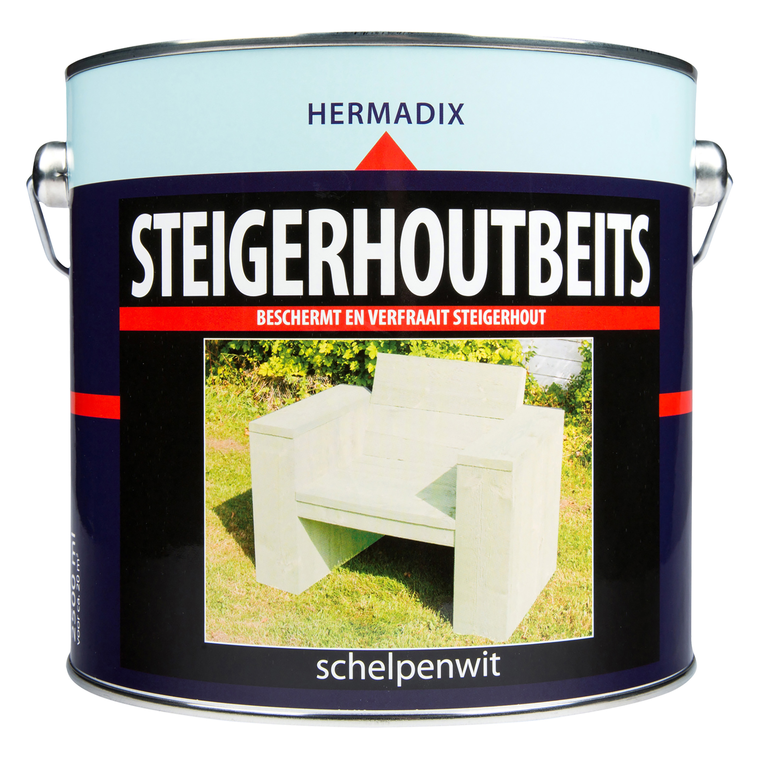 25.230.02 Hermadix  steigerhoutbeits mat - 2500 ml schelpenwit 