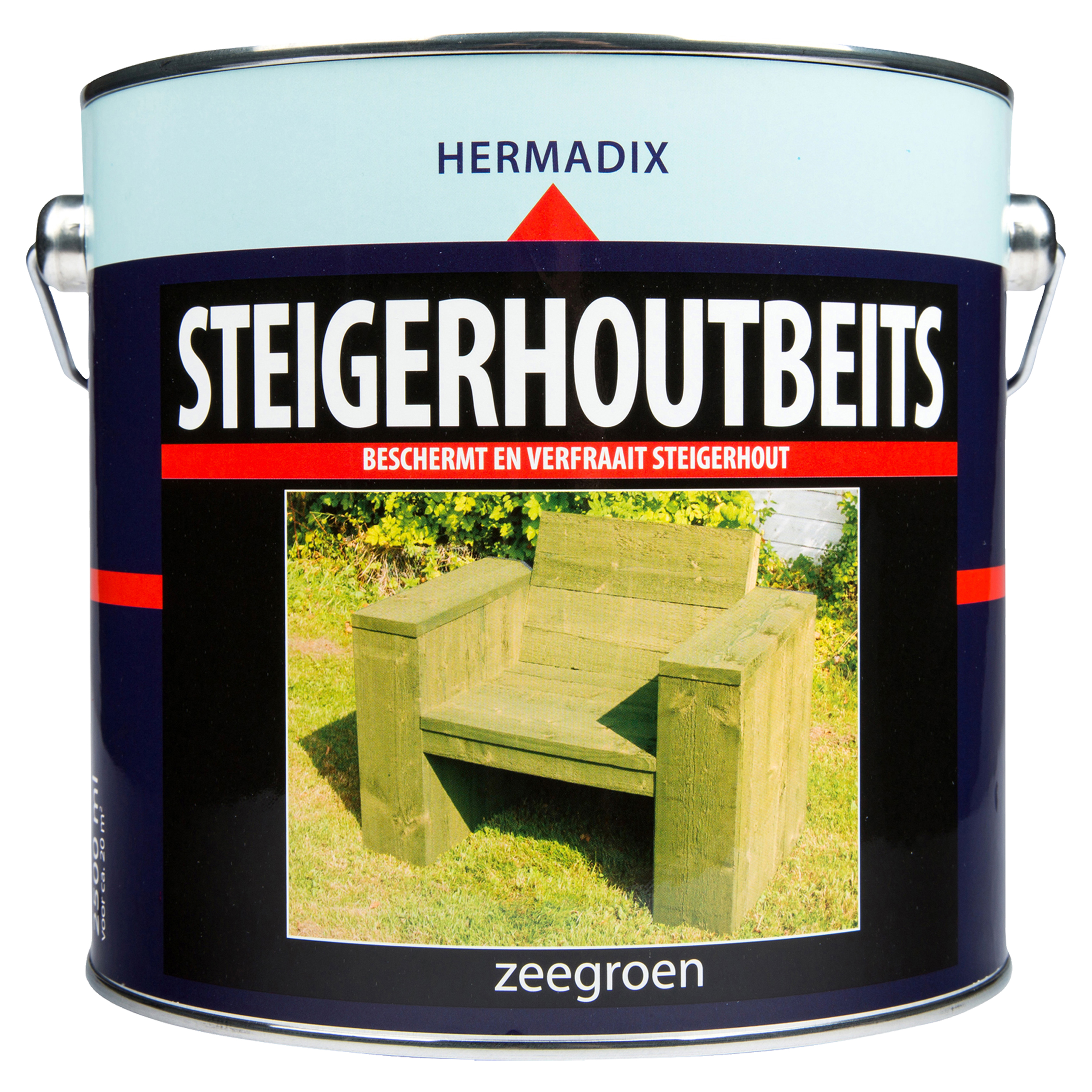 25.231.02 Hermadix  steigerhoutbeits mat - 2500 ml - zeegroen