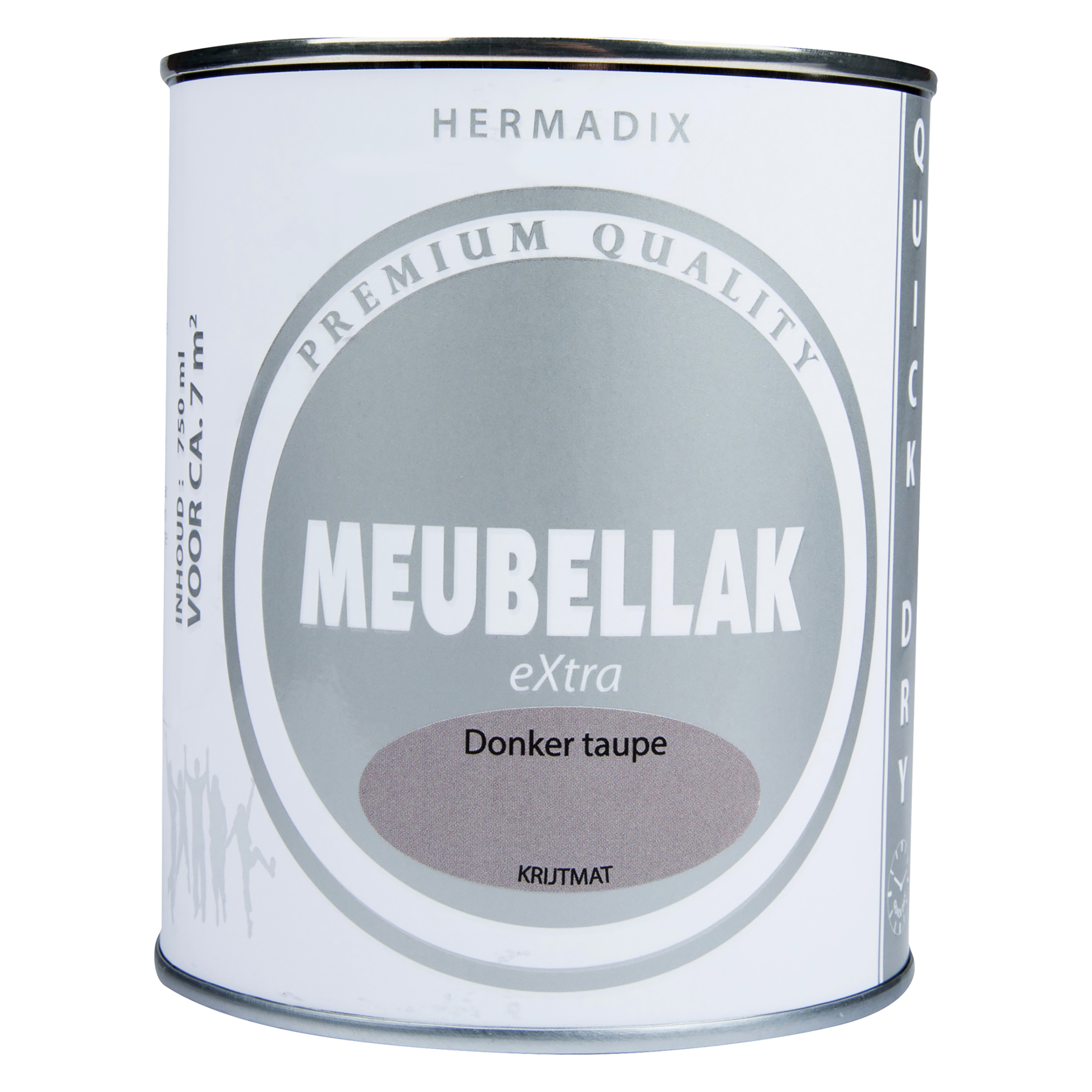 25.753.03 Hermadix  meubellak krijtmat - 750 ml donker taupe 