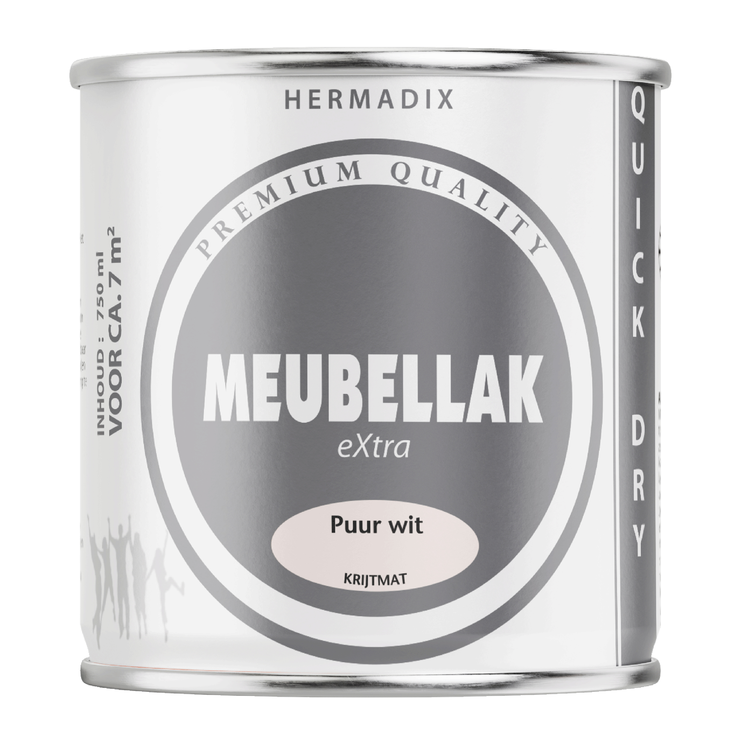 25.753.05 Hermadix  meubellak krijtmat - 750 ml puur wit 