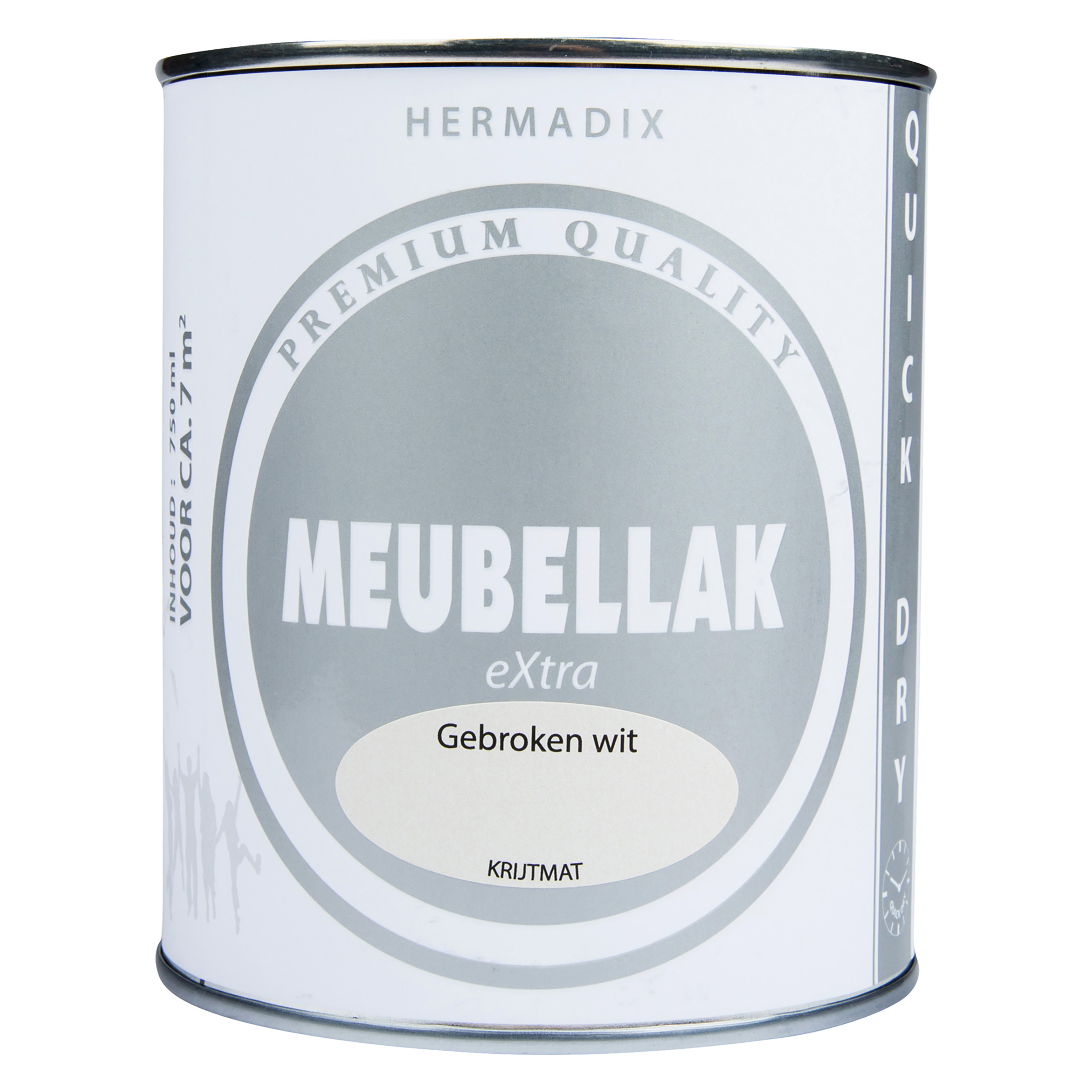 25.753.09 Hermadix  meubellak krijtmat - 750 ml gebroken wit 